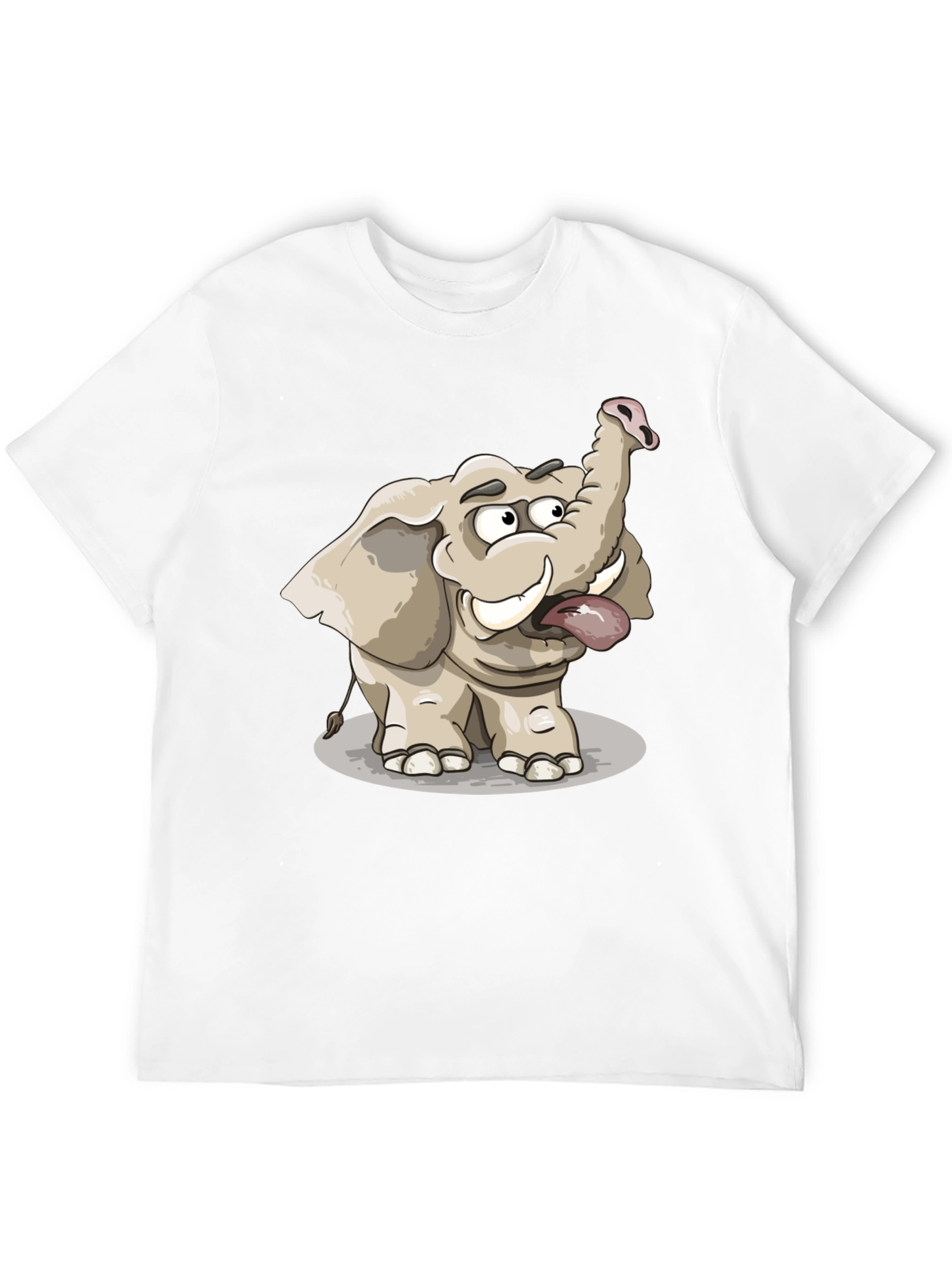 Funny Elephant Graphic Tee - Black Cotton T-Shirt