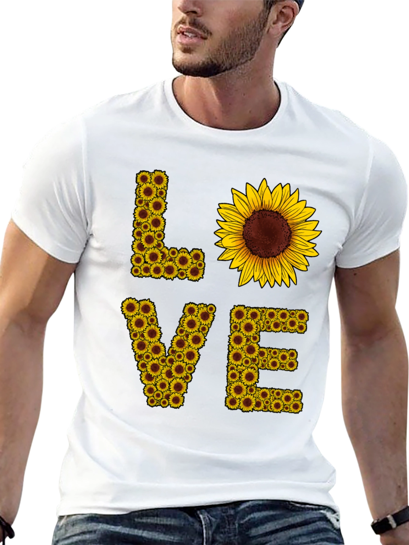 Sunflower LOVE Graphic Tee - Black Casual Shirt