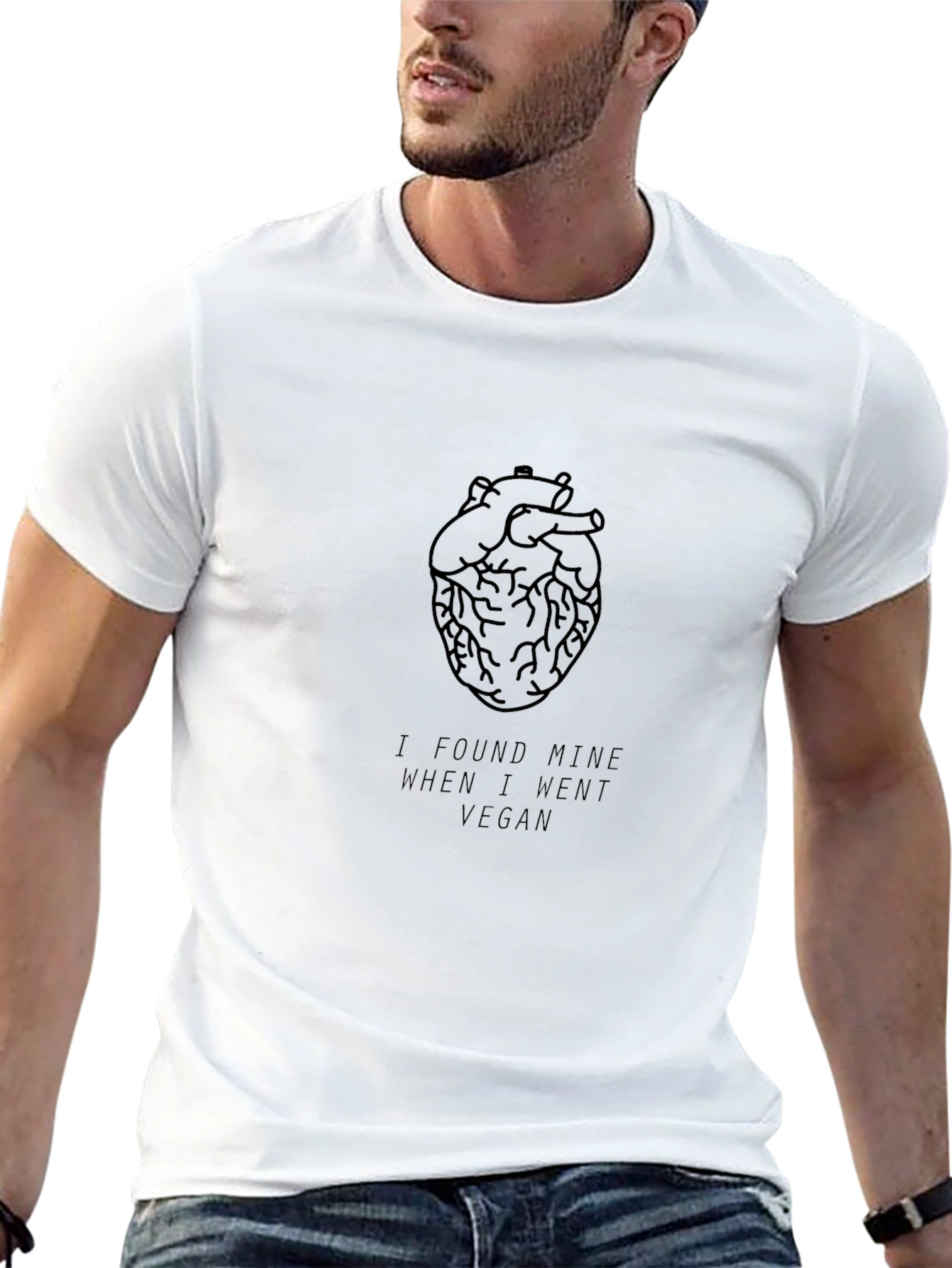 Vegan Heart Black T-Shirt