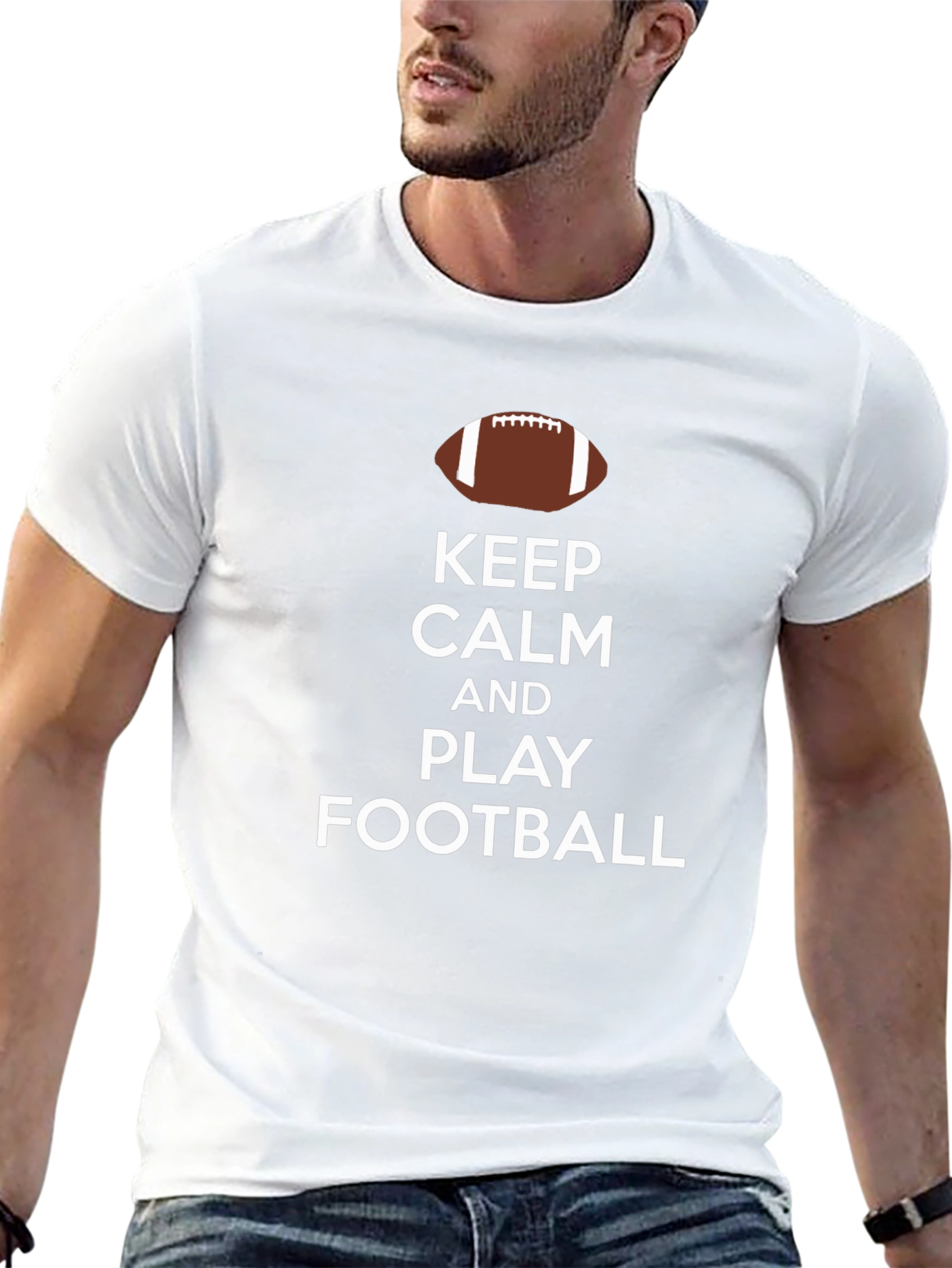 Keep Calm and Play Football Black T-Shirt