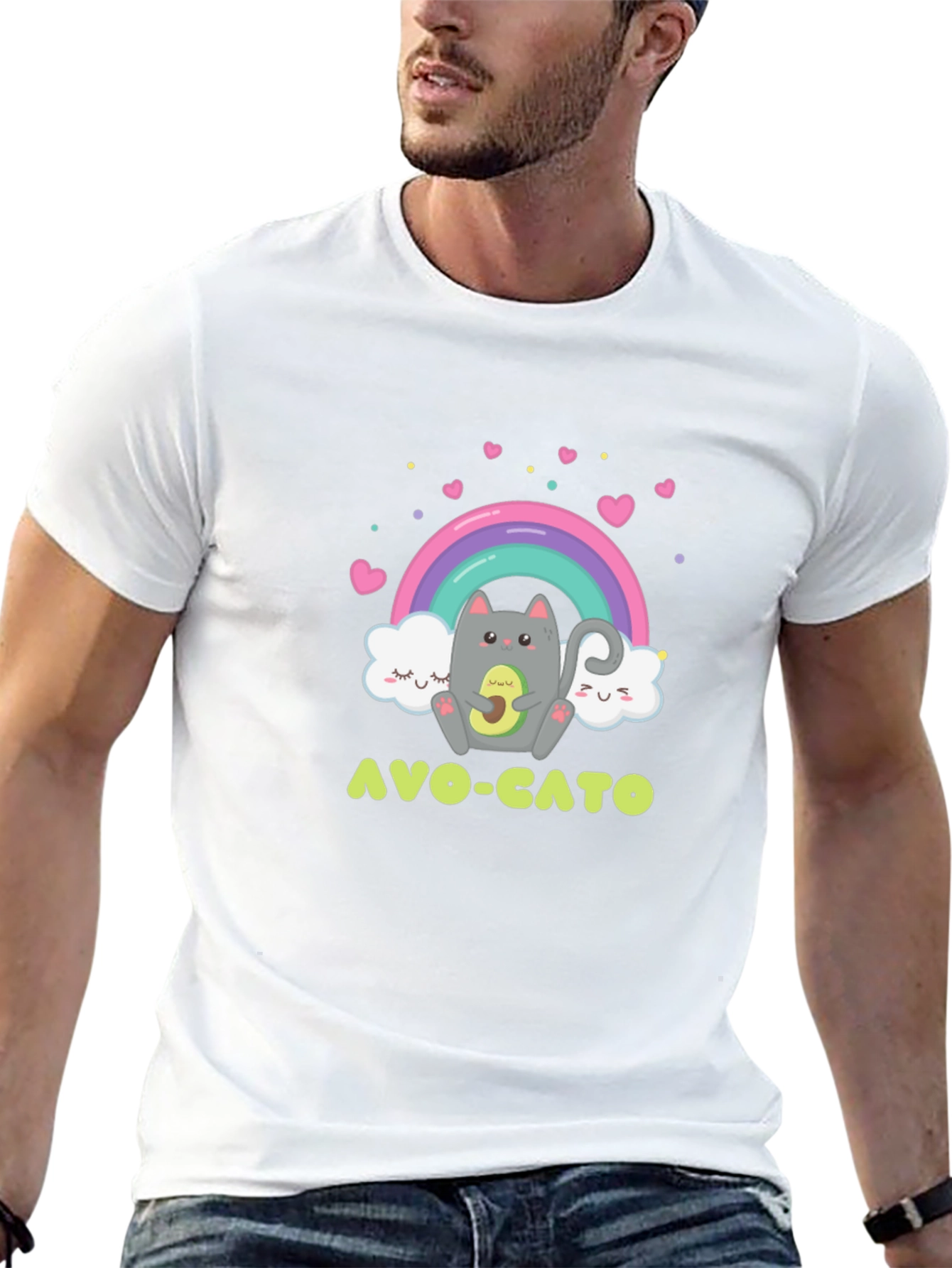 Avo-Cato Graphic Tee - Cute Avocado Cat T-Shirt