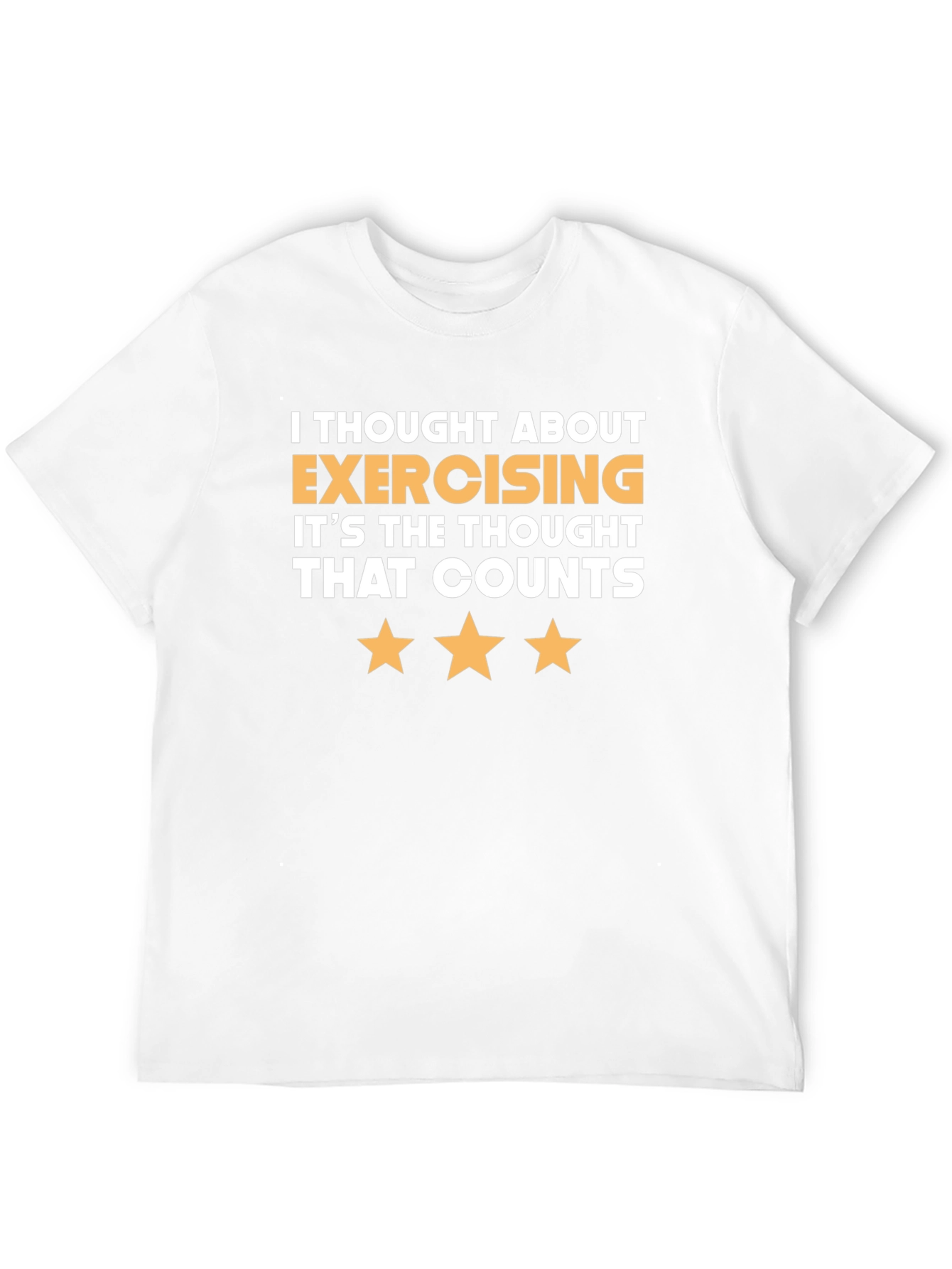 Funny Exercise Thought Counts Black T-Shirt