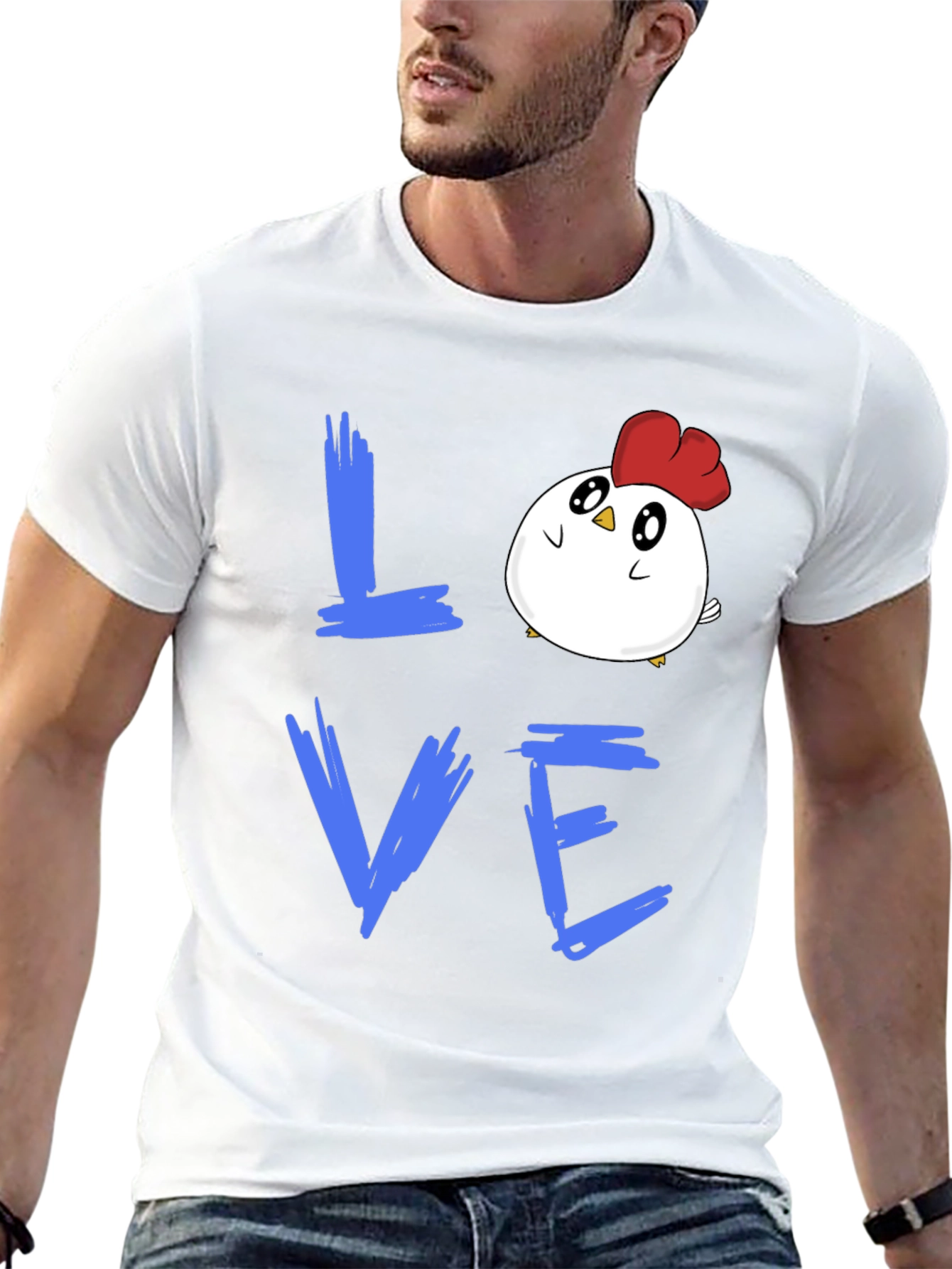 Love Chicken Graphic T-Shirt - Black