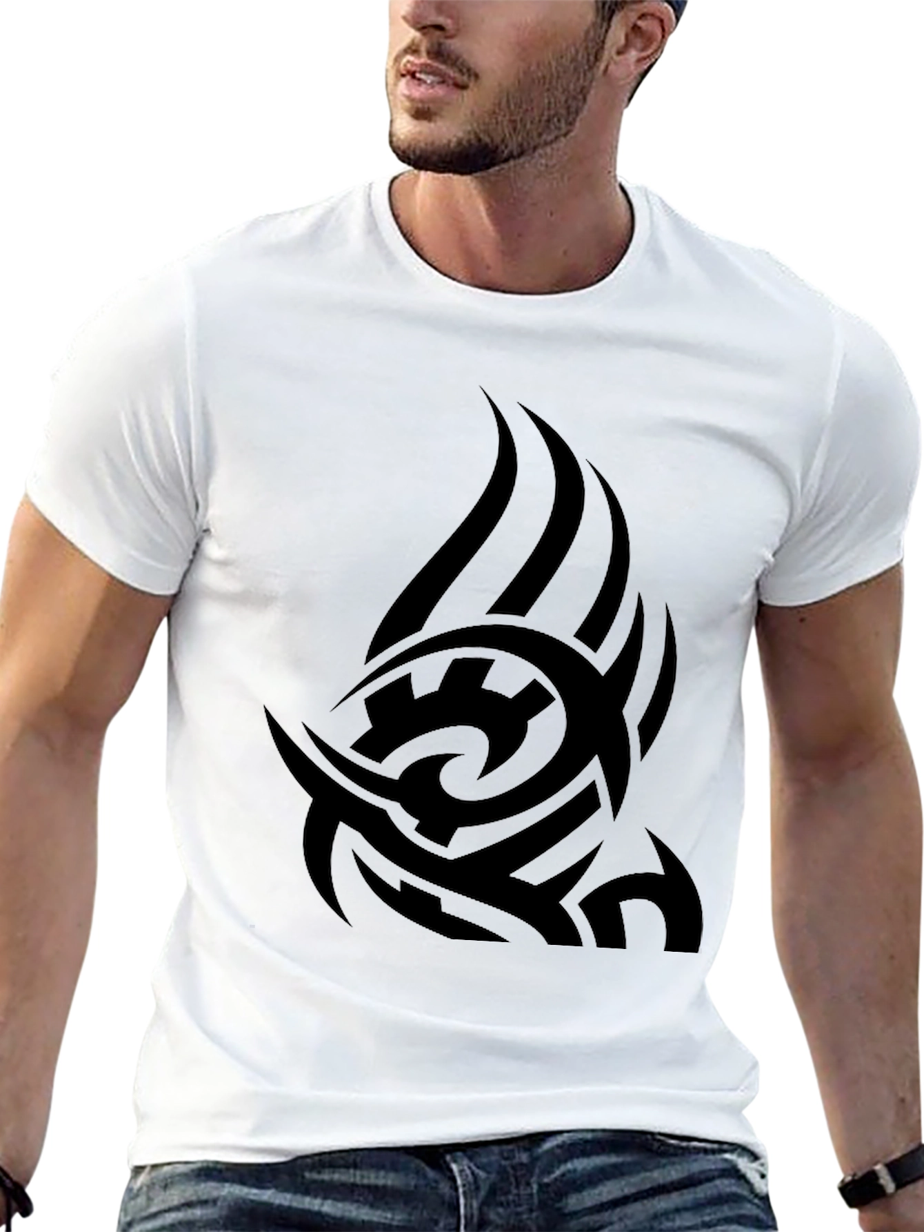 Tribal Tattoo Graphic Black T-Shirt