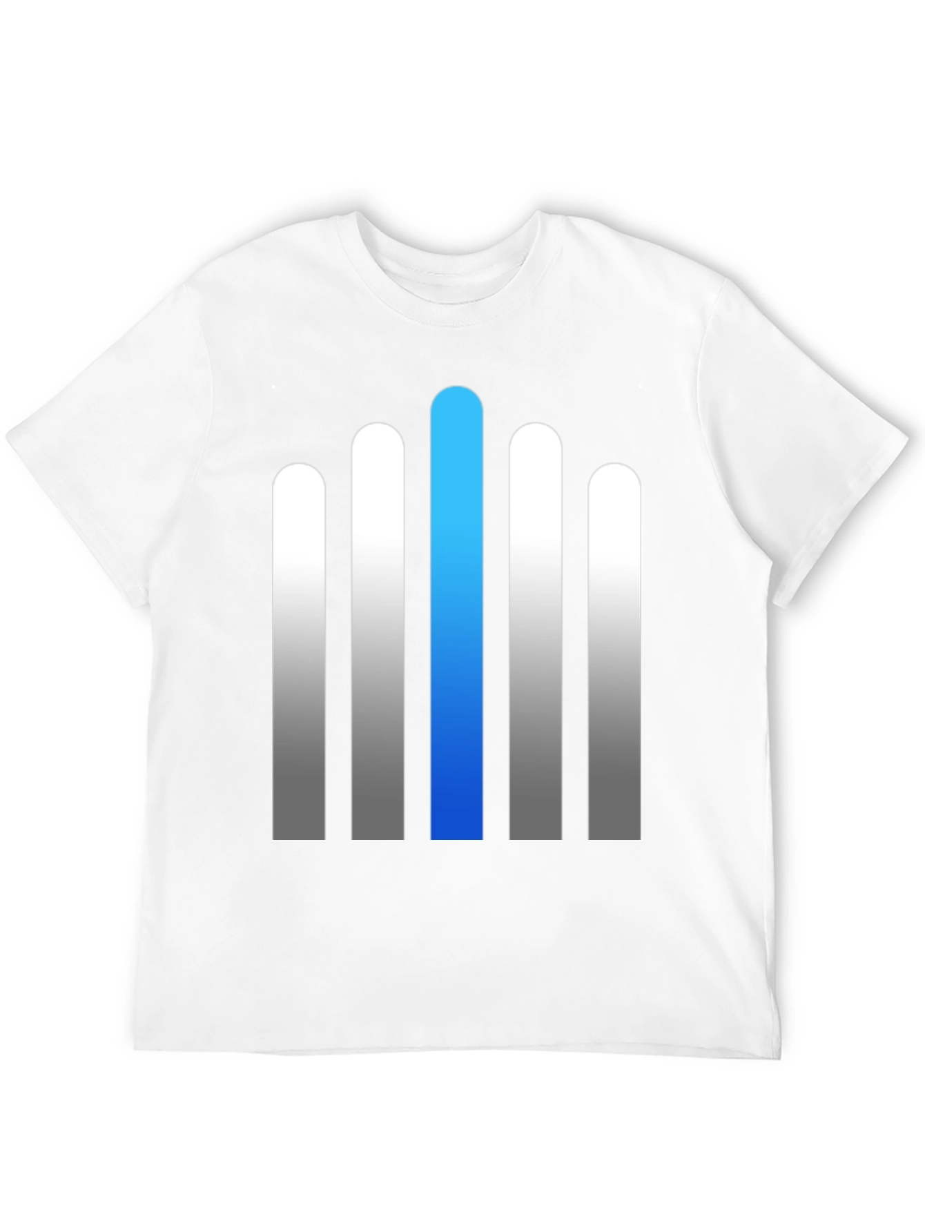 Modern Gradient Bar Graphic Tee - Soft Cotton Blend