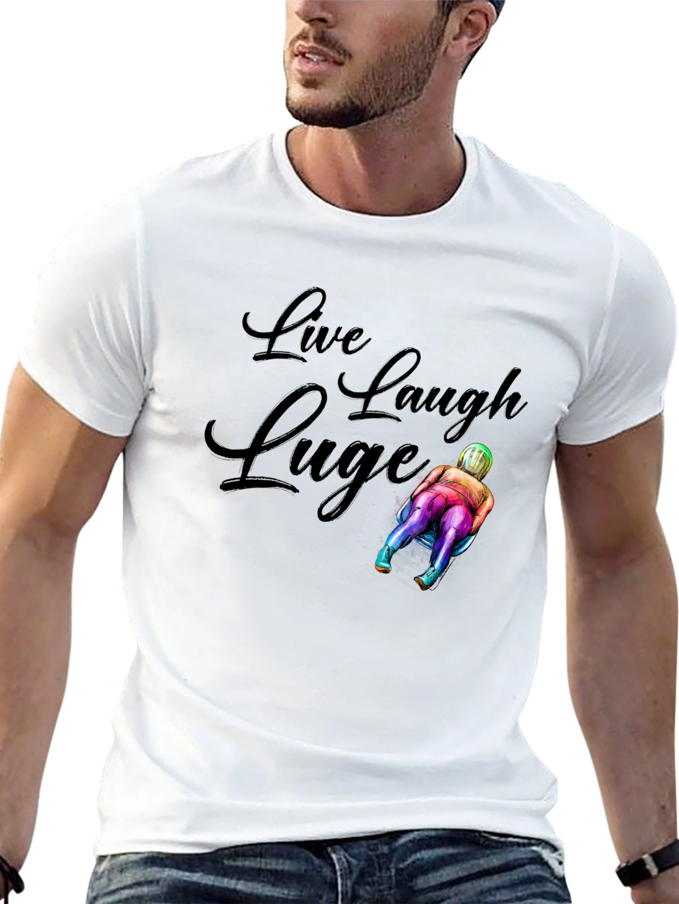 Live Laugh Luge T-Shirt - Black Graphic Tee