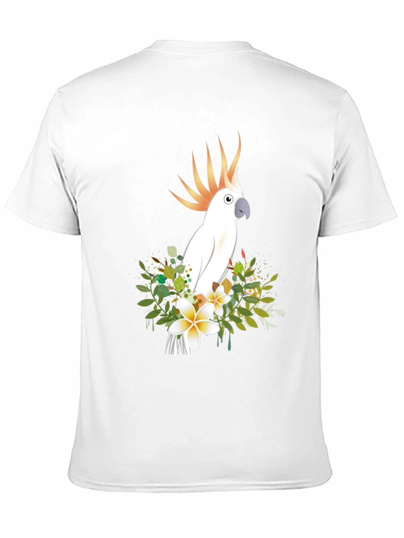 Cockatoo Floral Graphic Tee - Tropical Bird Shirt