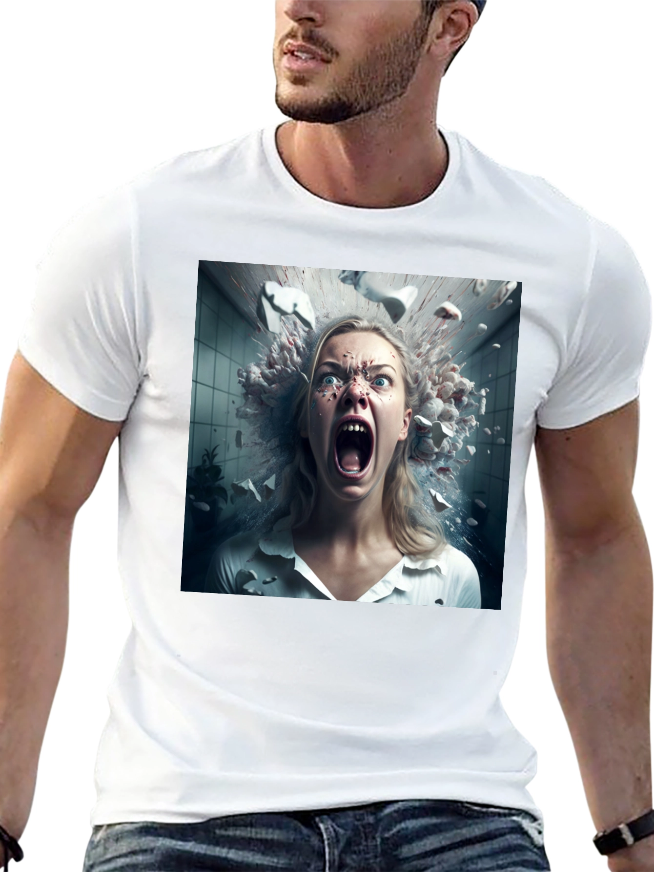 Exploding Head T-Shirt - Unique Graphic Tee