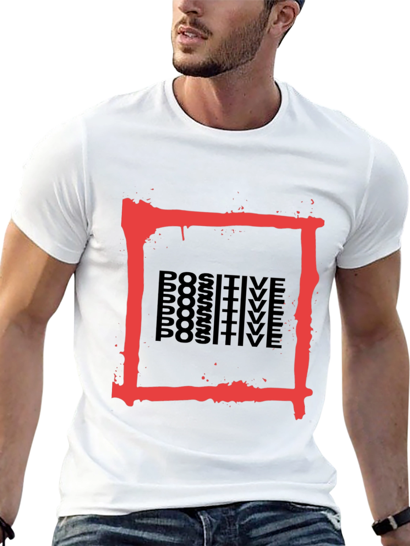 Positive Graphic Tee - Red Box Design