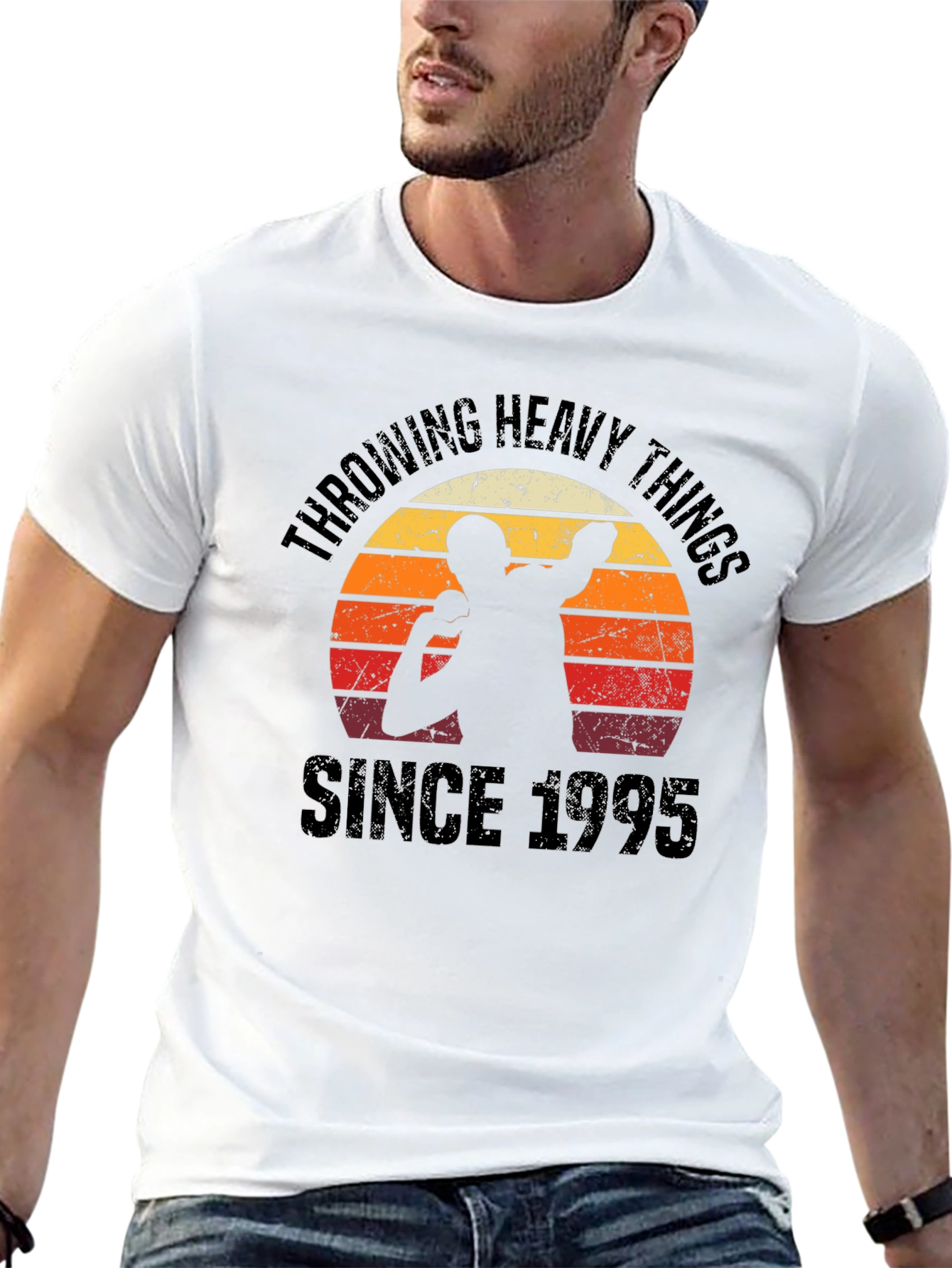 Throwing Heavy Things Since 1995 Black T-Shirt