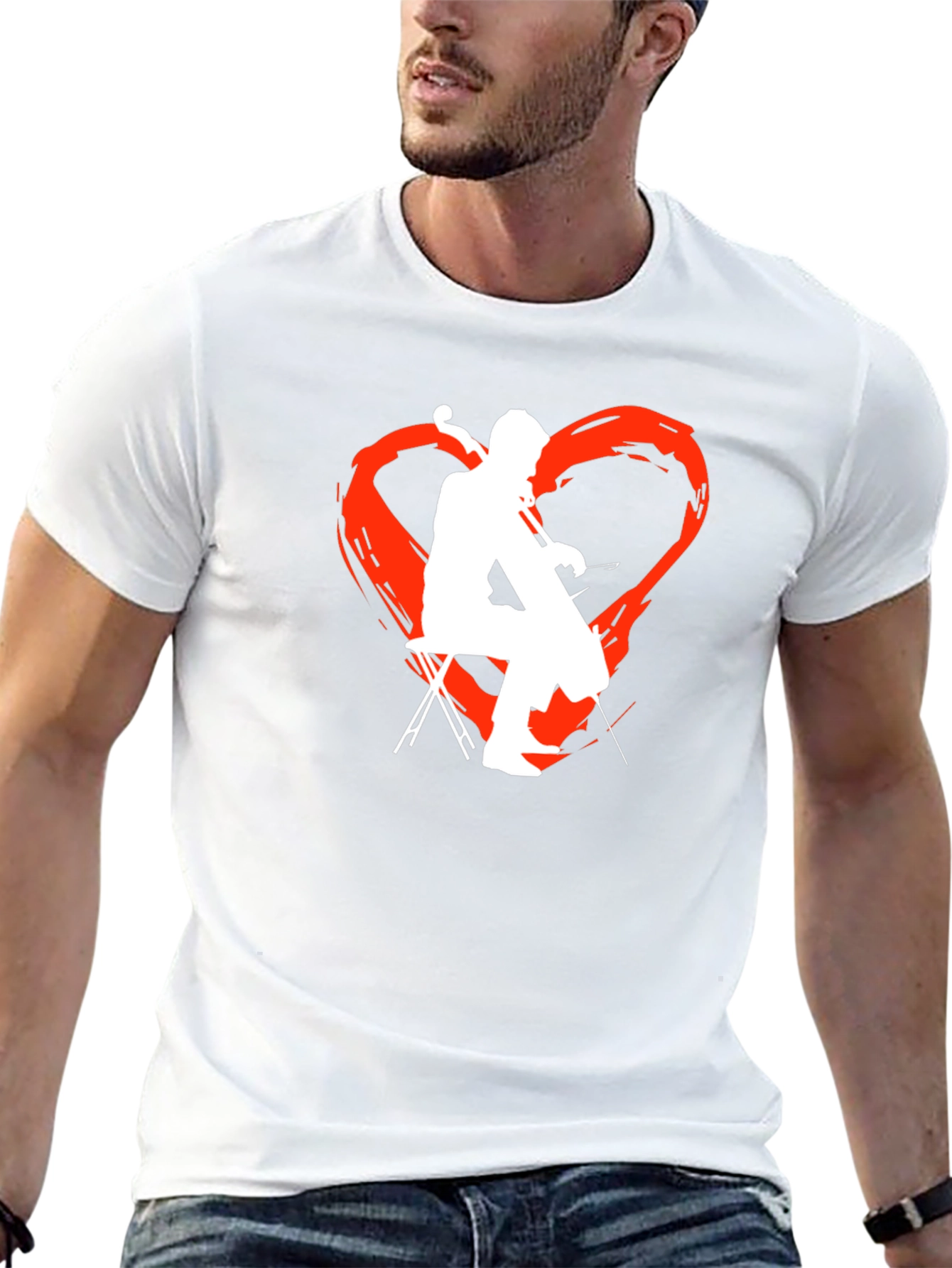Cello Heart T-Shirt - Music Lover Tee