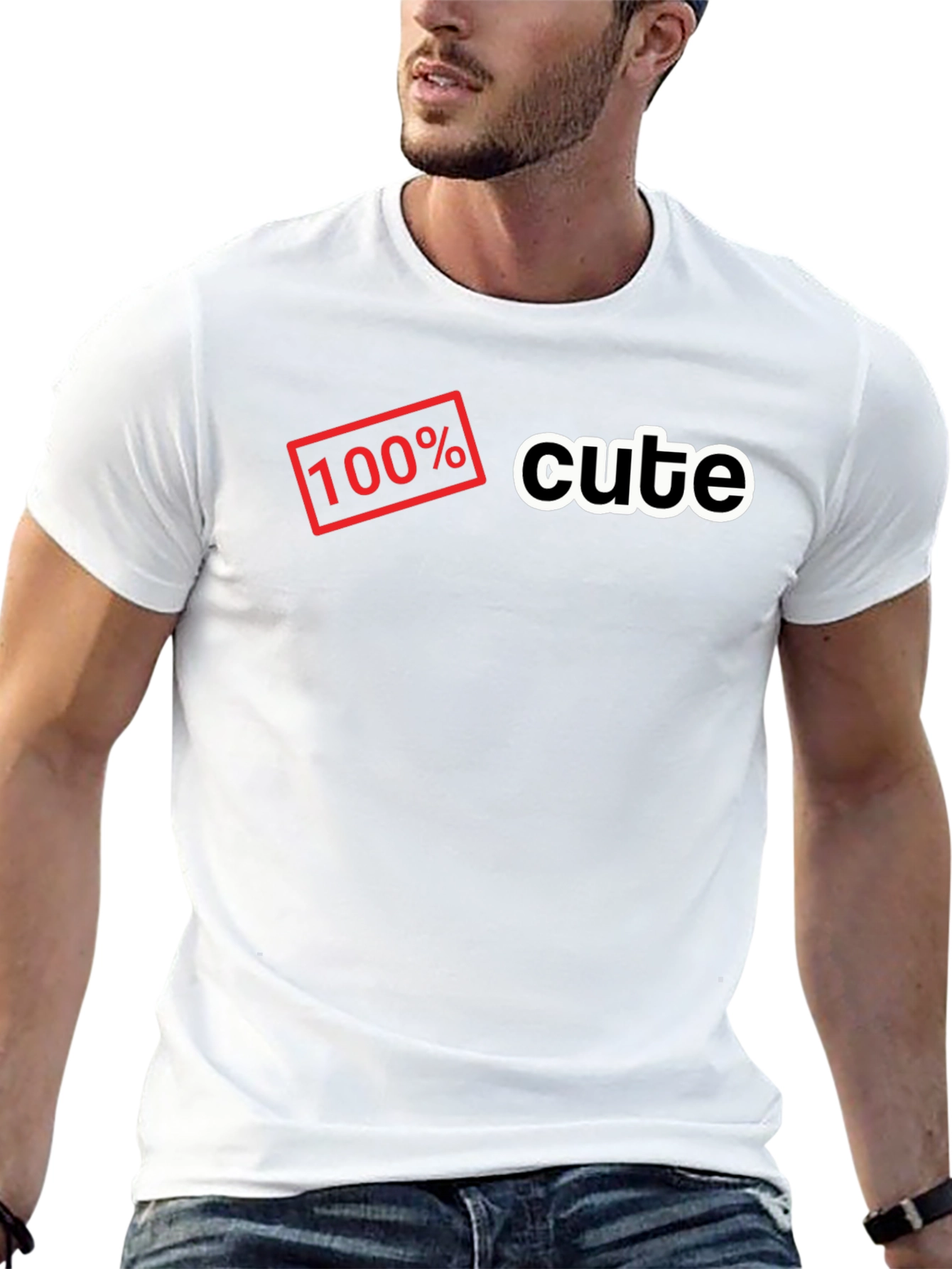 100% Cute Black Graphic T-Shirt