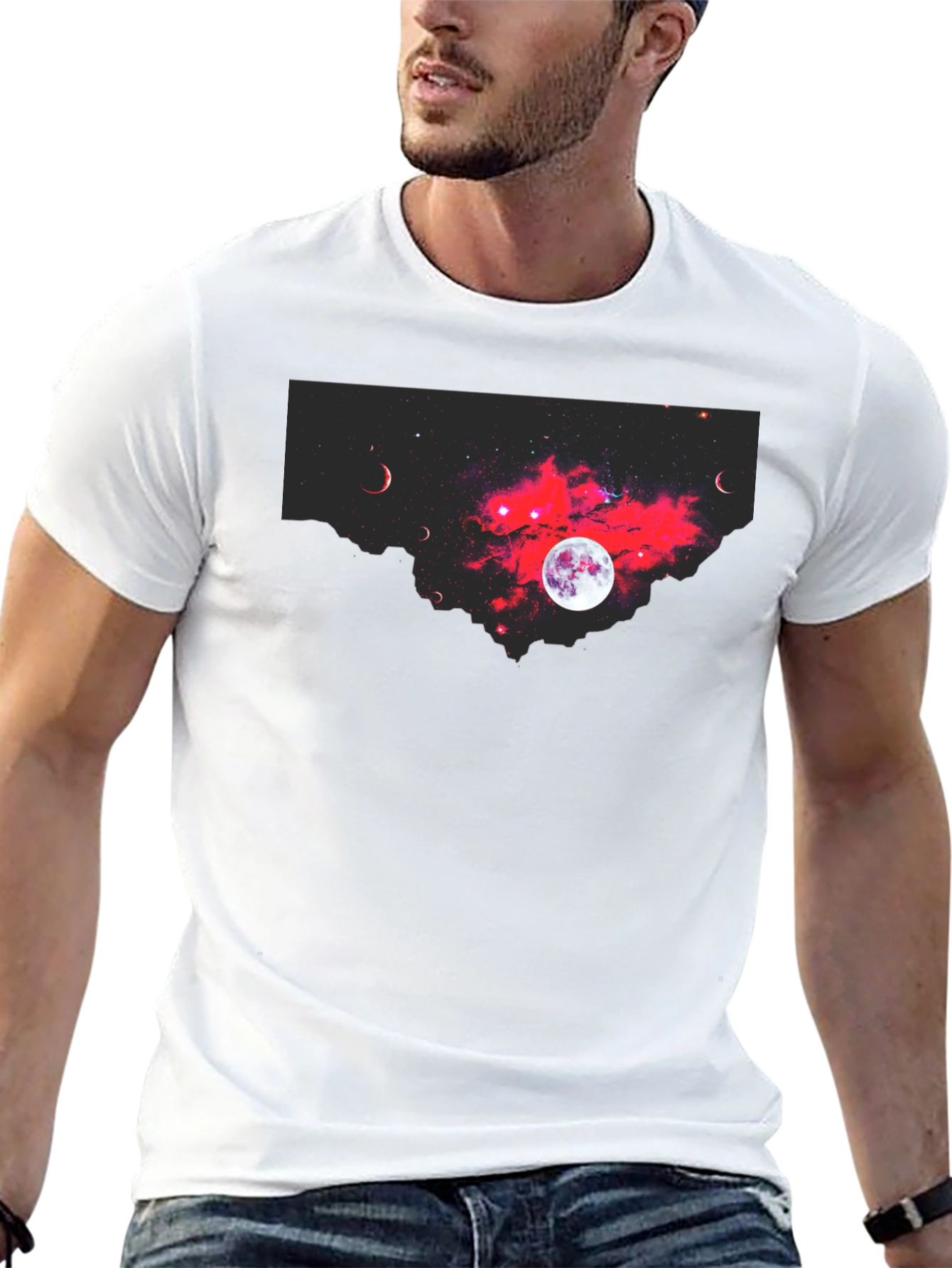 Cosmic Moon Black T-Shirt