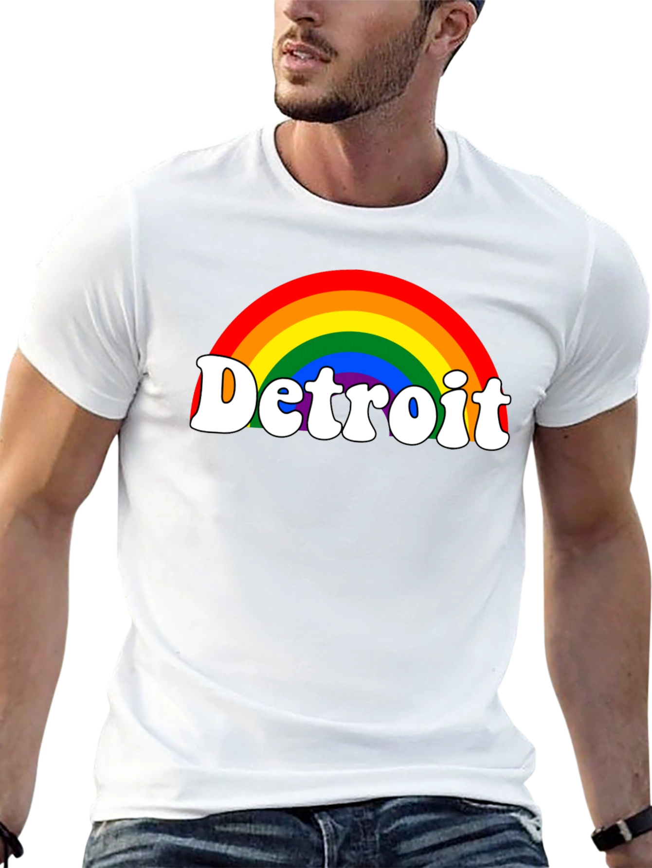 Detroit Rainbow Pride T-Shirt - Black