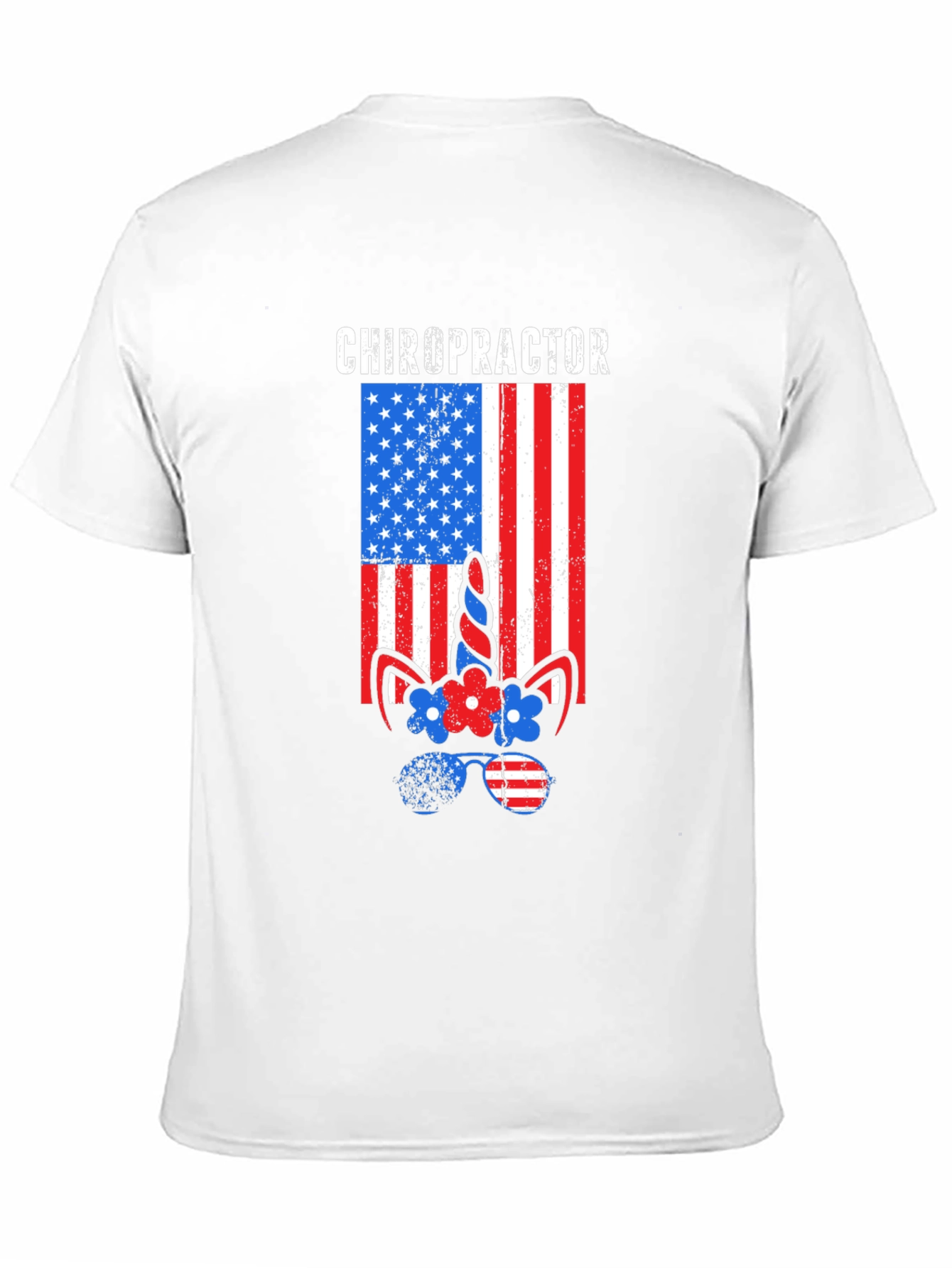 Chiropractor American Flag Unicorn T-Shirt