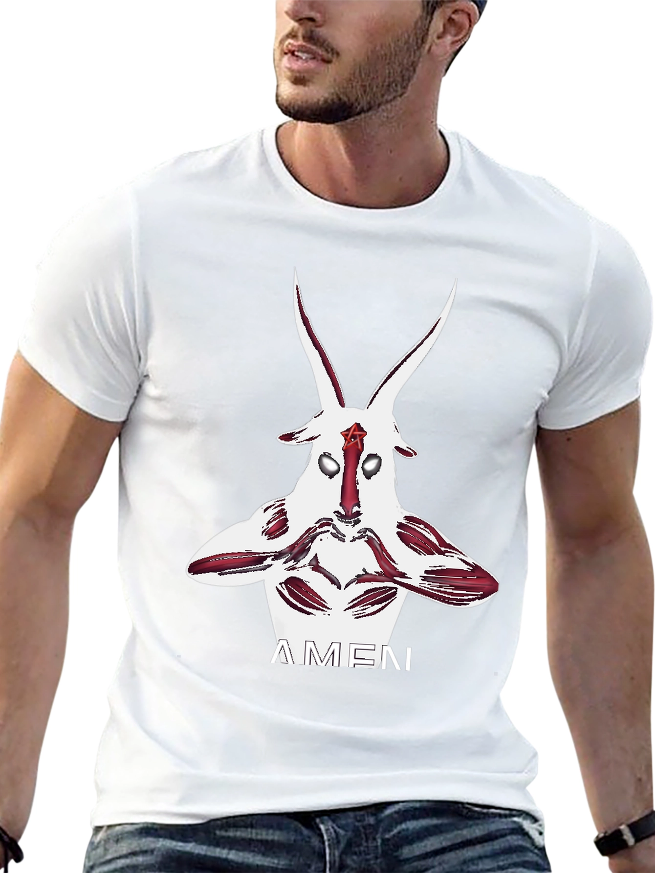 Occult Goat Graphic Tee - Stylish Black Cotton T-Shirt
