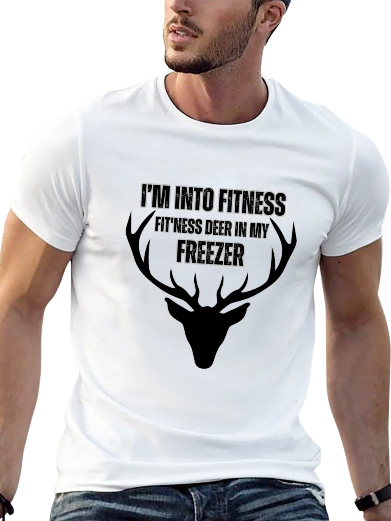 Fitness Deer in Freezer T-Shirt Hunting Humor
