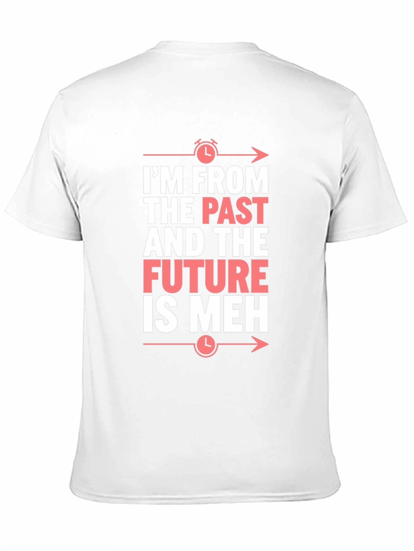 Time Traveler Tee: Past Future Meh - Black T-Shirt