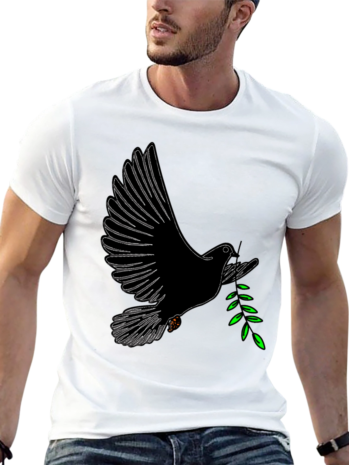 Dove with Olive Branch Graphic T-Shirt
