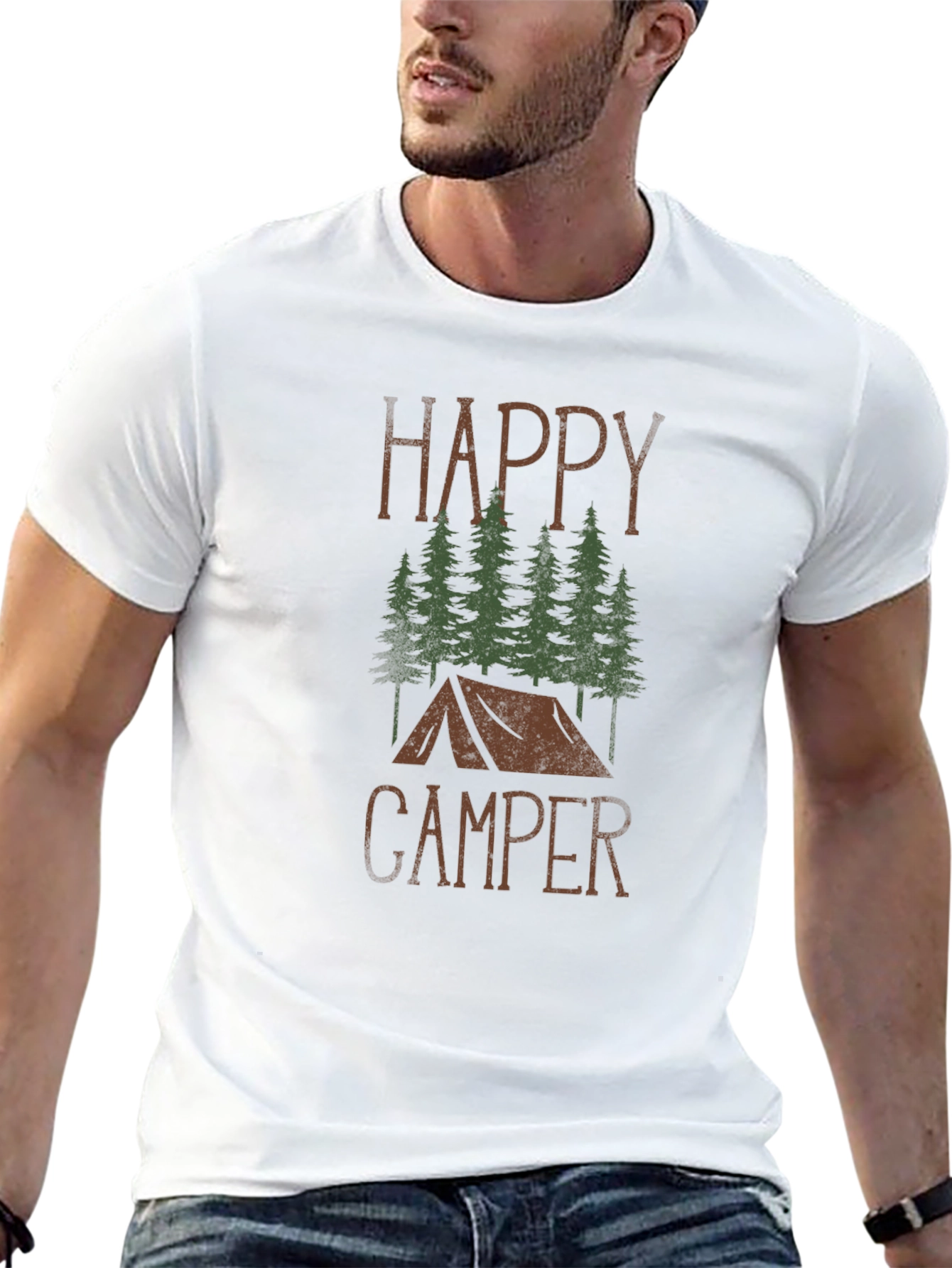 Happy Camper Graphic T-Shirt - Camping Adventure Tee