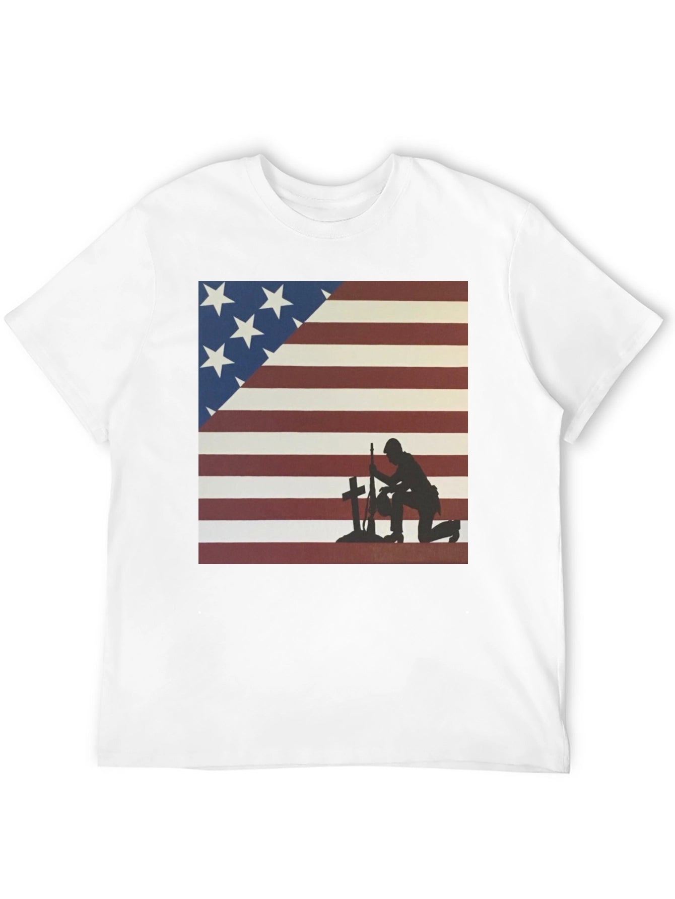 Patriotic Soldier T-Shirt: American Flag Design