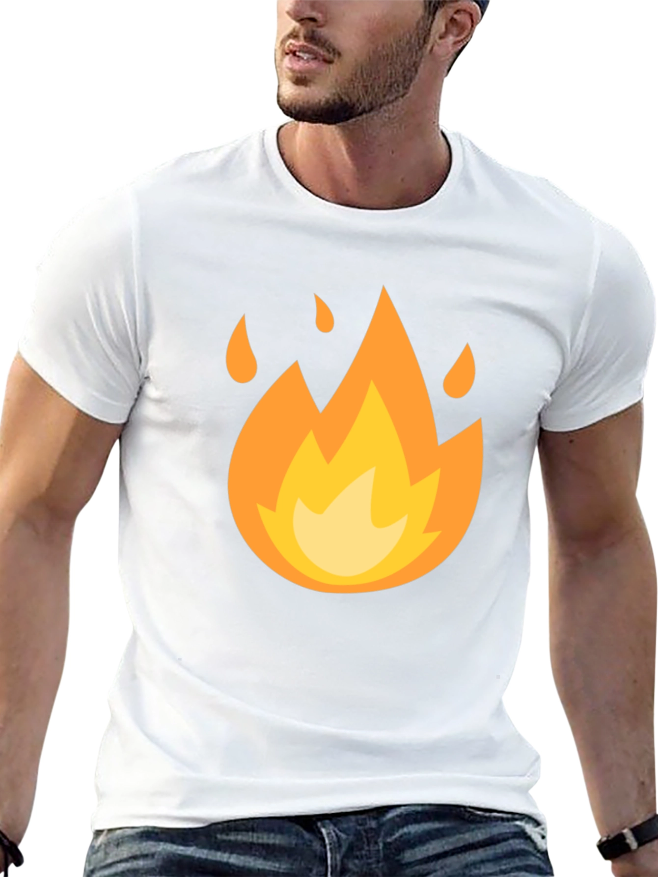 Flame Graphic Tee - Trendy Black T-Shirt