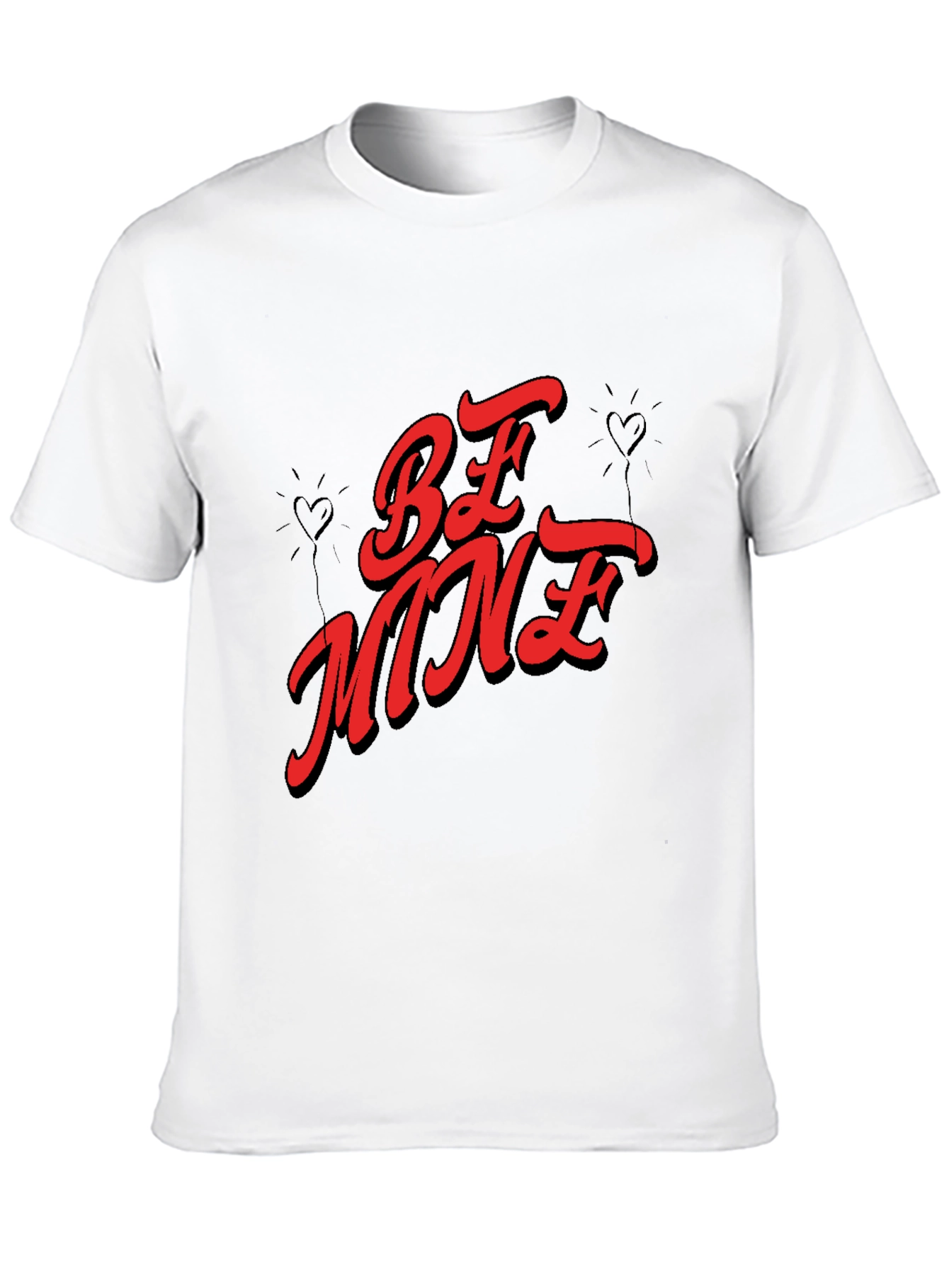 Be Mine Valentines Day Graphic Tee - Black