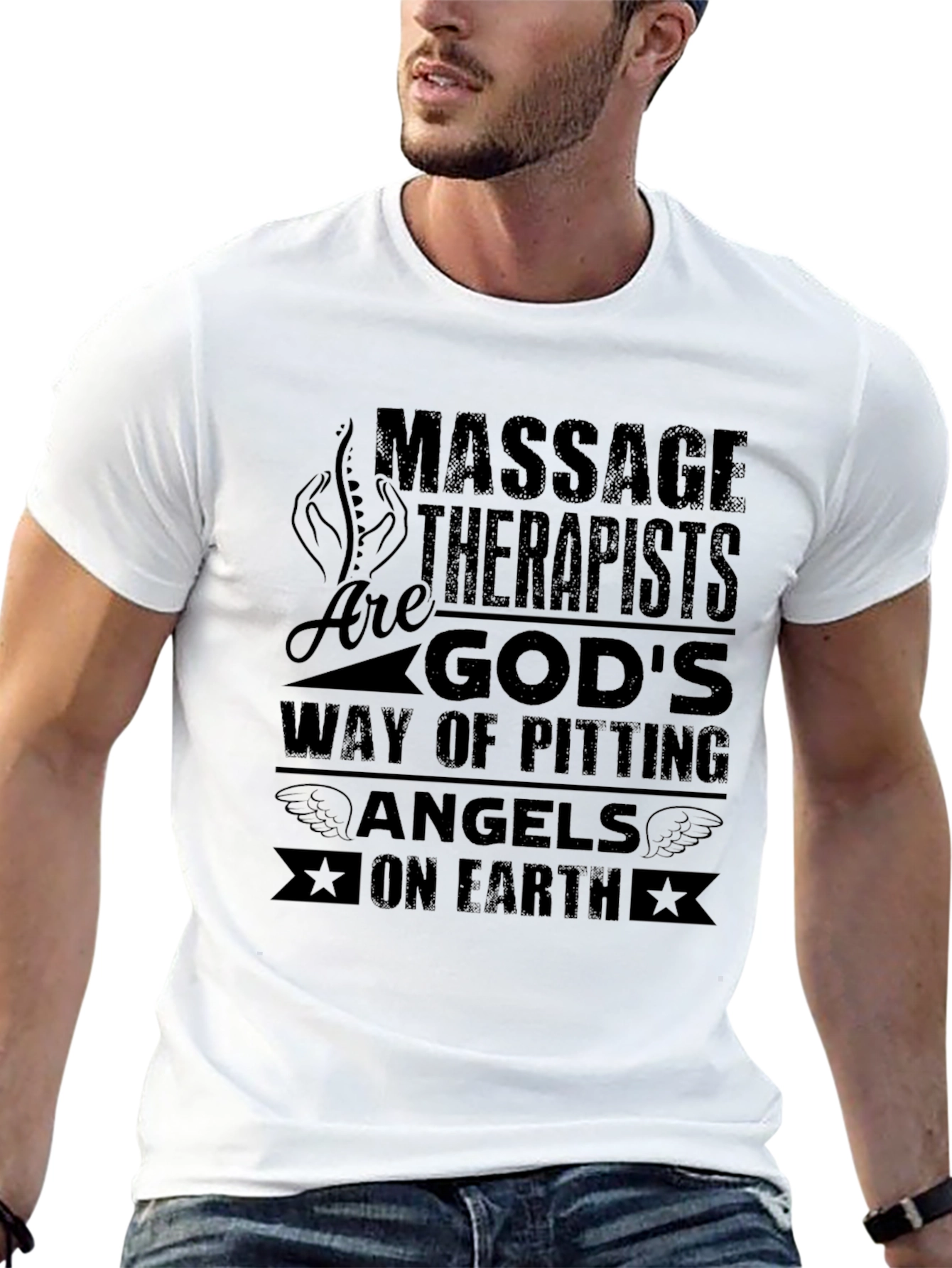 Massage Therapist Angels on Earth Graphic Tee