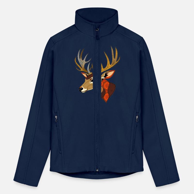 a stylized illustration of a deer's head