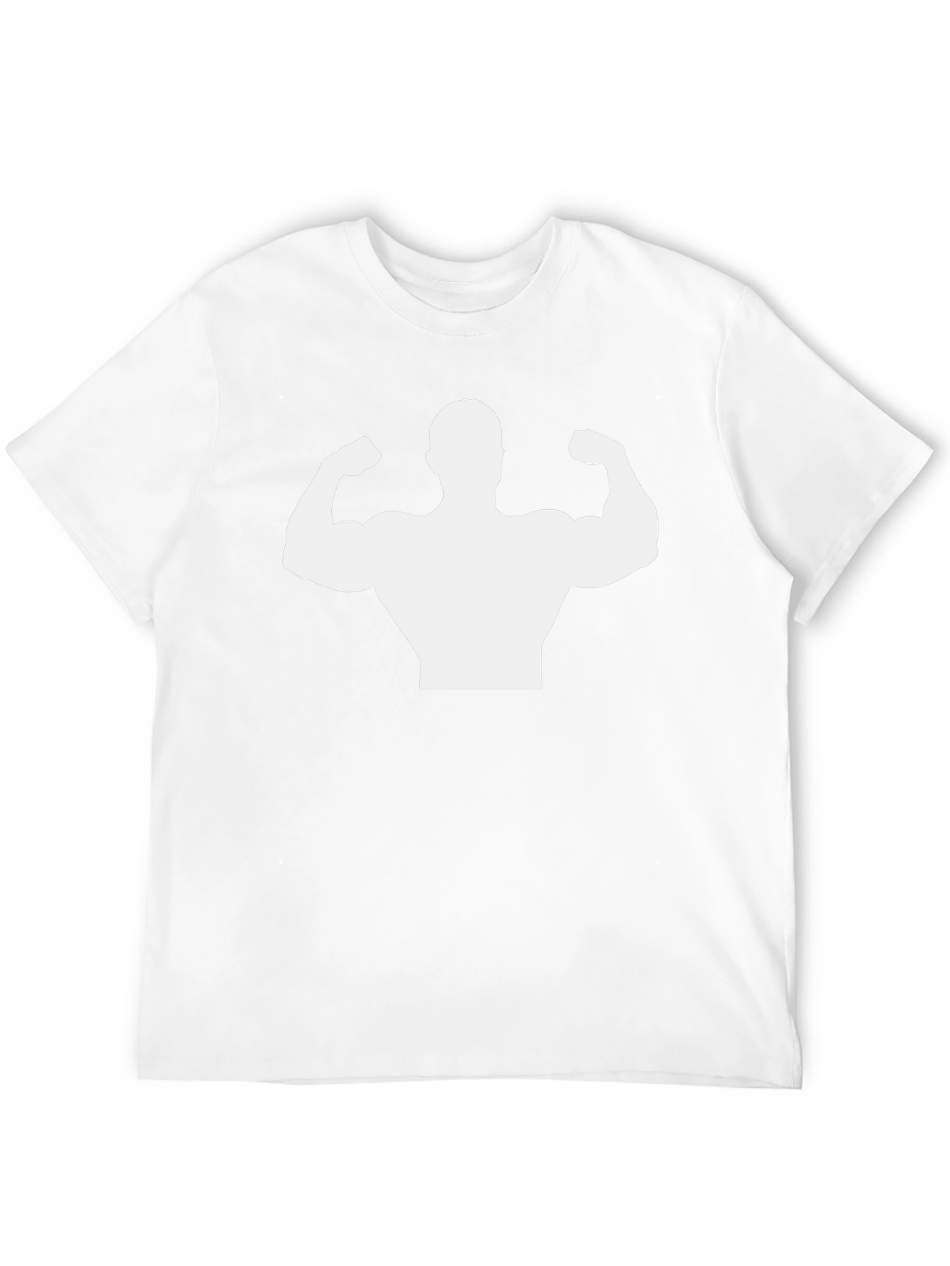 Muscle Man Silhouette Graphic Tee - Black Cotton Shirt