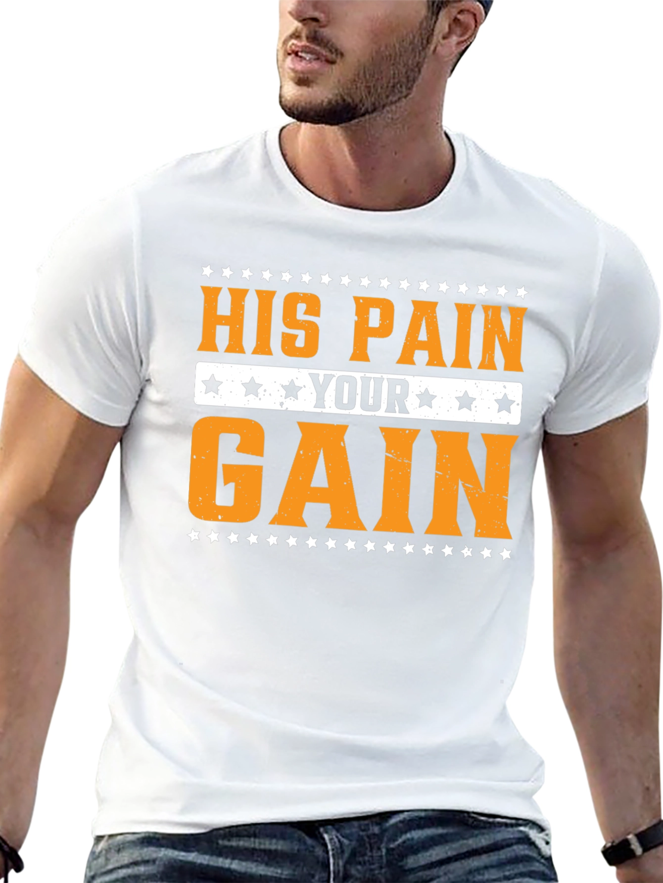 His Pain Your Gain Graphic Tee - Motivational T-Shirt