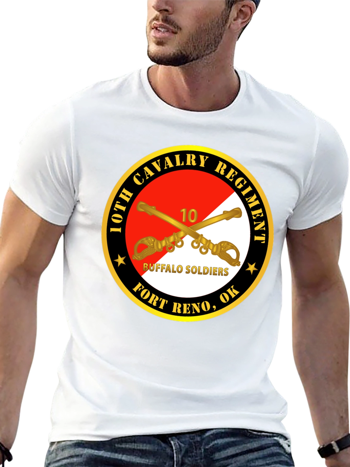 10th Cavalry Regiment Buffalo Soldiers Black T-Shirt
