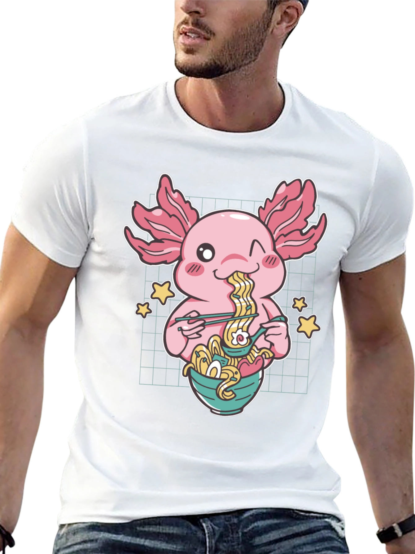 Axolotl Ramen T-Shirt - Cute Anime Style