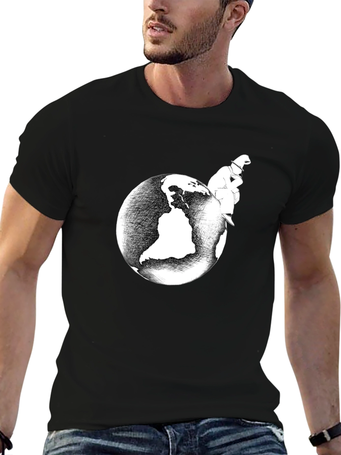 Pensive World T-Shirt - Global Thinker Tee