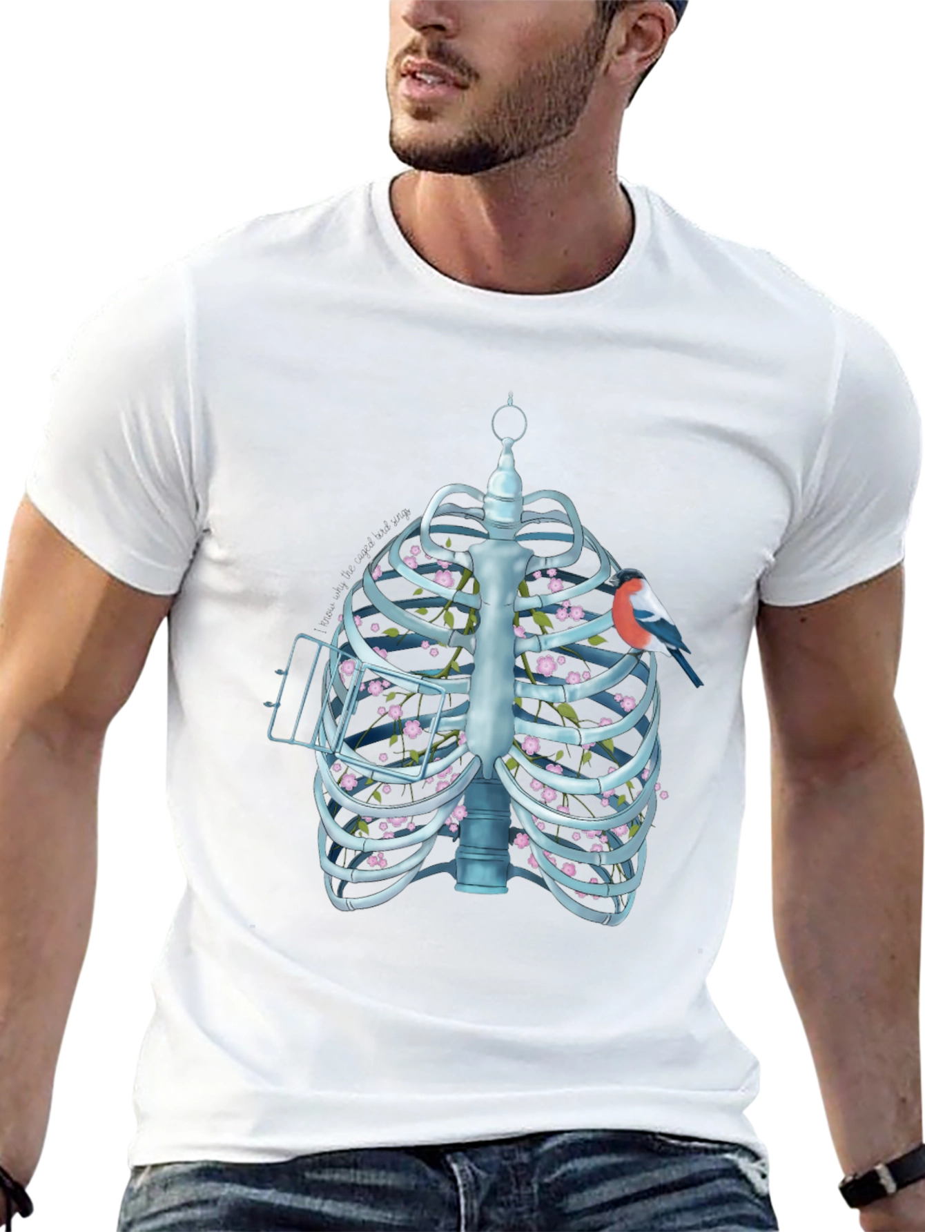 Floral Ribcage Graphic T-Shirt