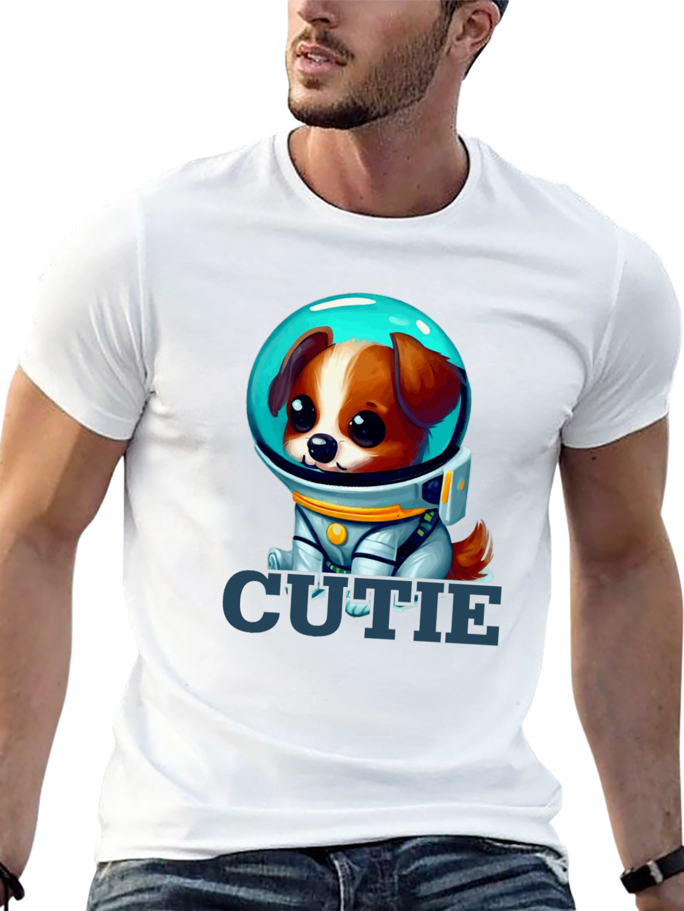 Cute Space Dog Graphic T-Shirt