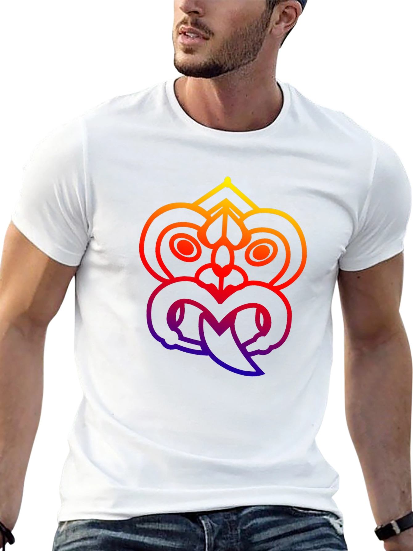 Tribal Mask Graphic Tee - Black Unisex T-Shirt