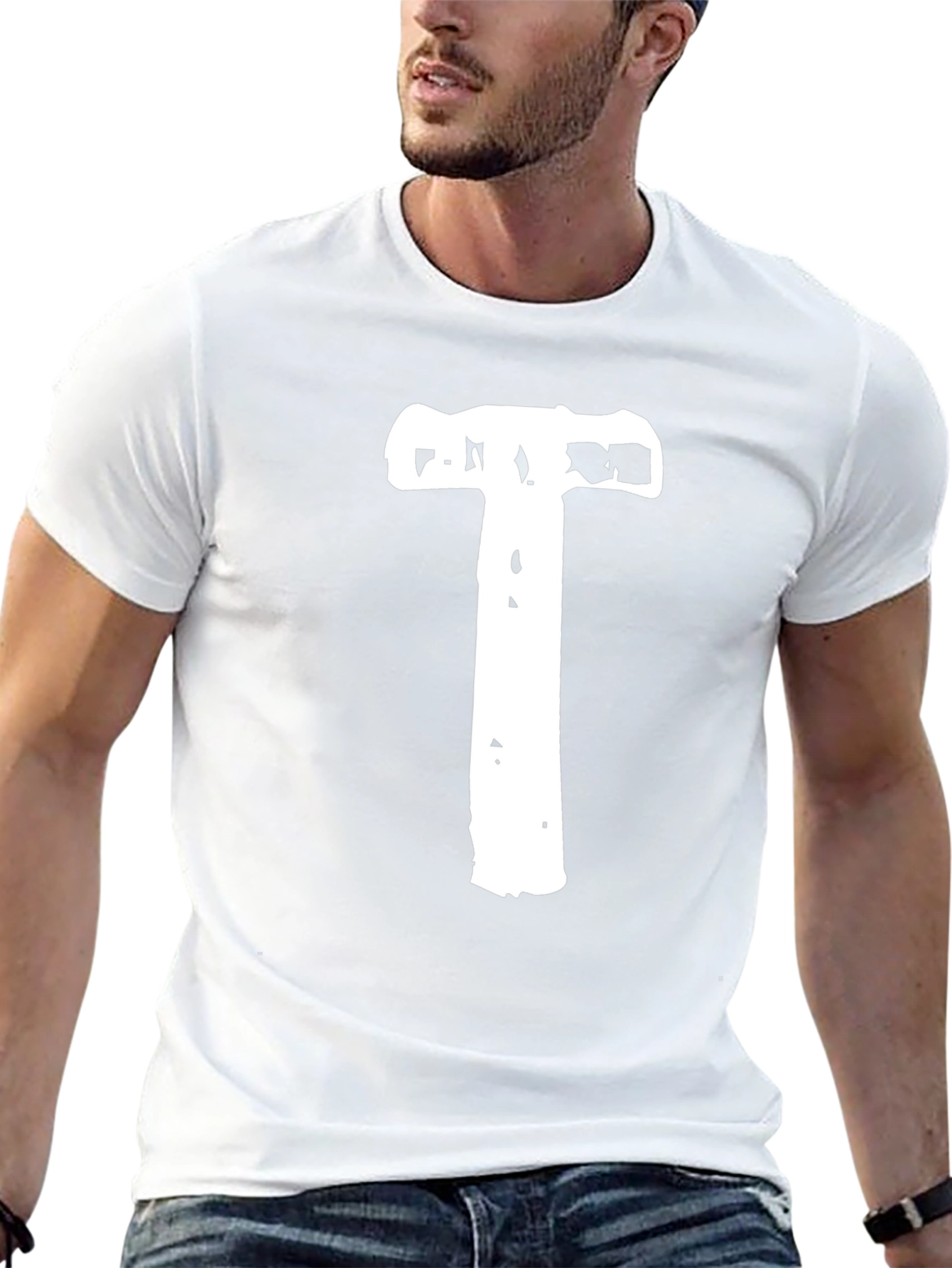 Hammer Time Tee - Bold White Graphic on Black