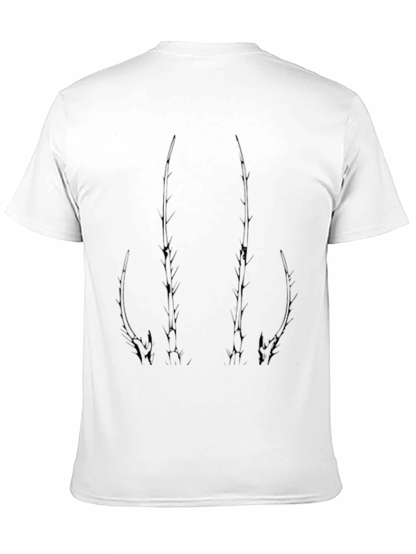 Mens Black Graphic Tee - Abstract Tree Branch Design