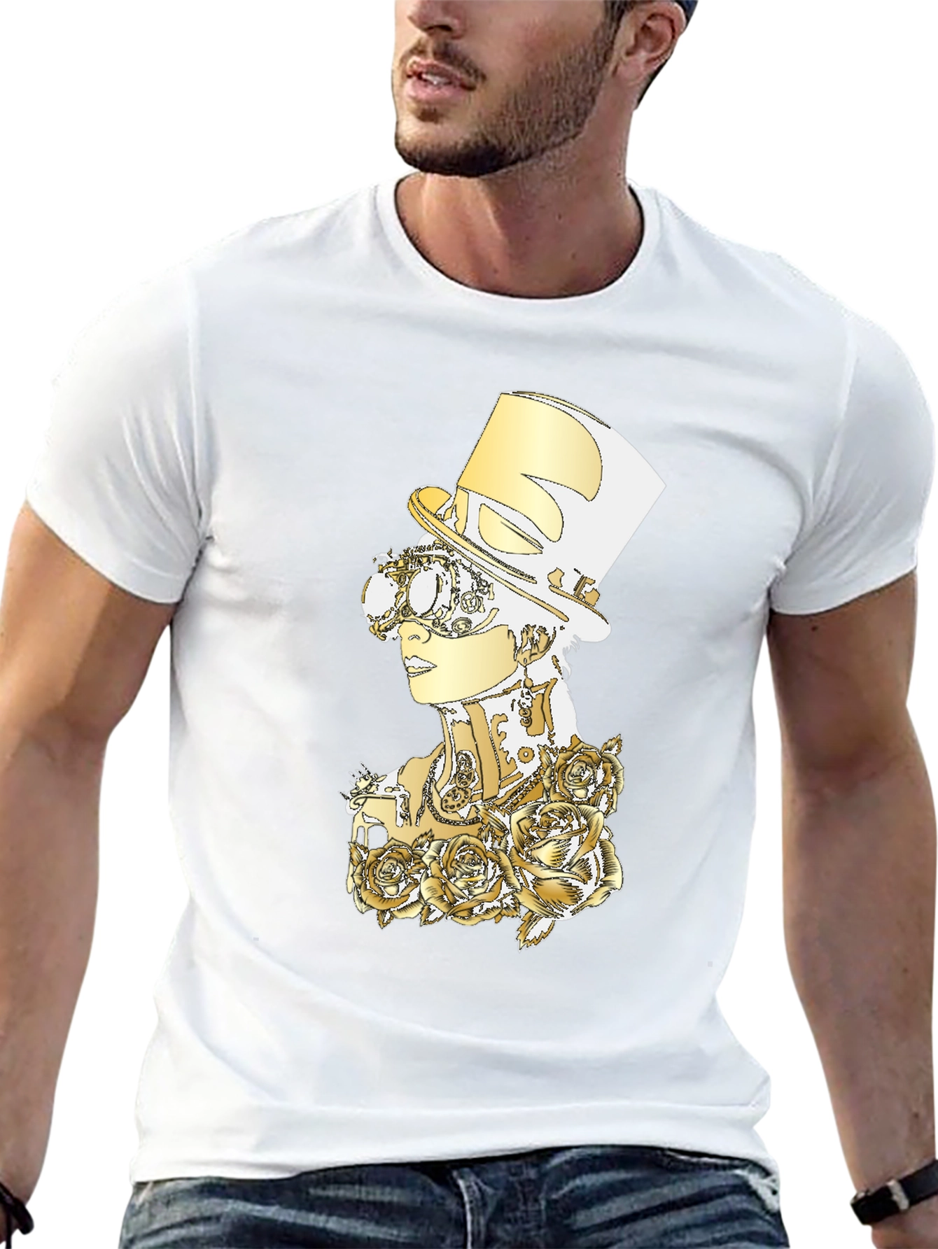 Steampunk Rose Graphic T-Shirt