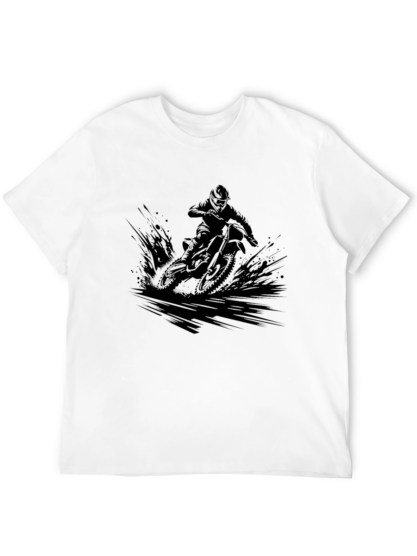 Dirt Bike Rider Graphic Tee - Black