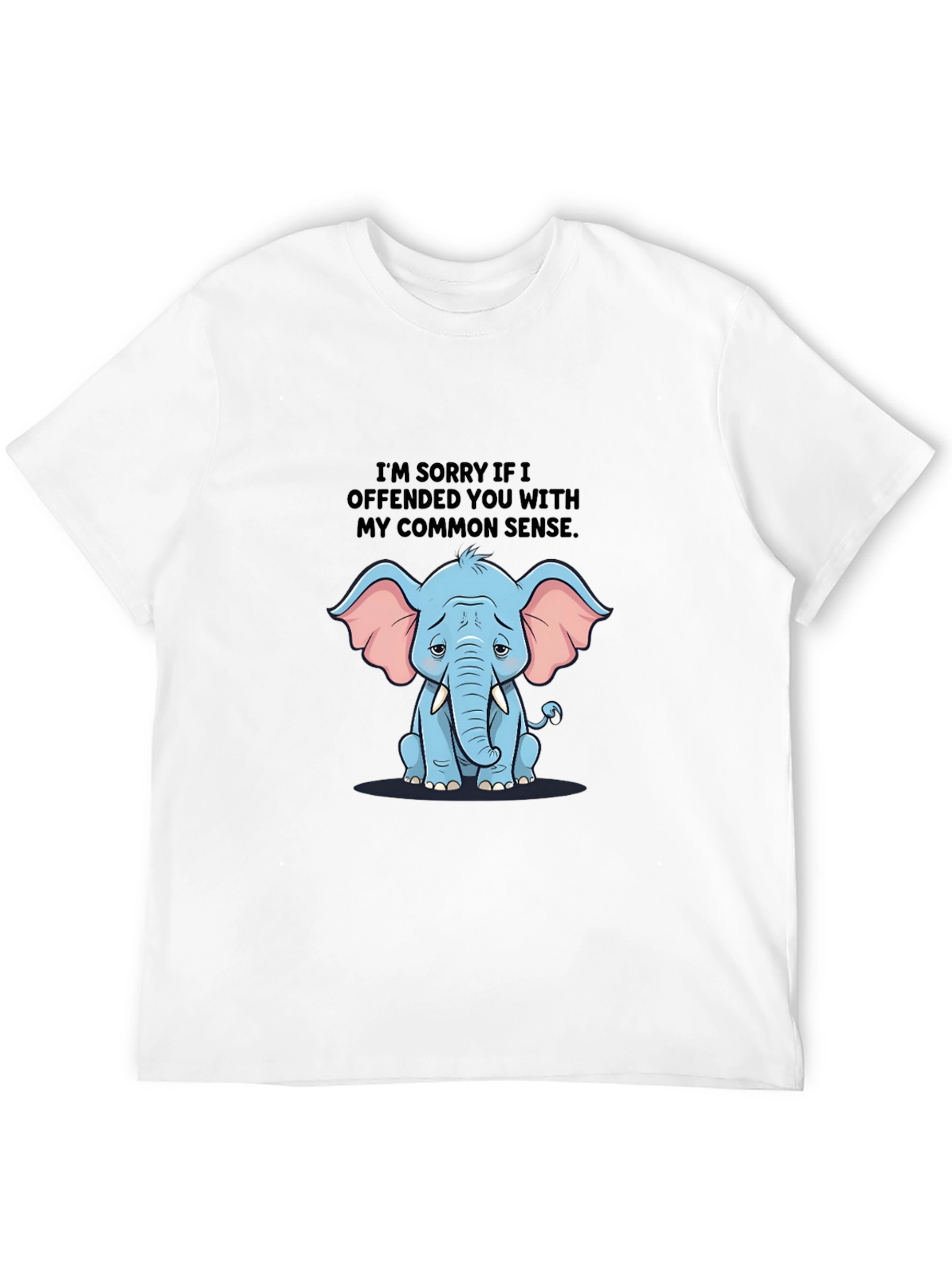 Funny Elephant Common Sense Graphic T-Shirt