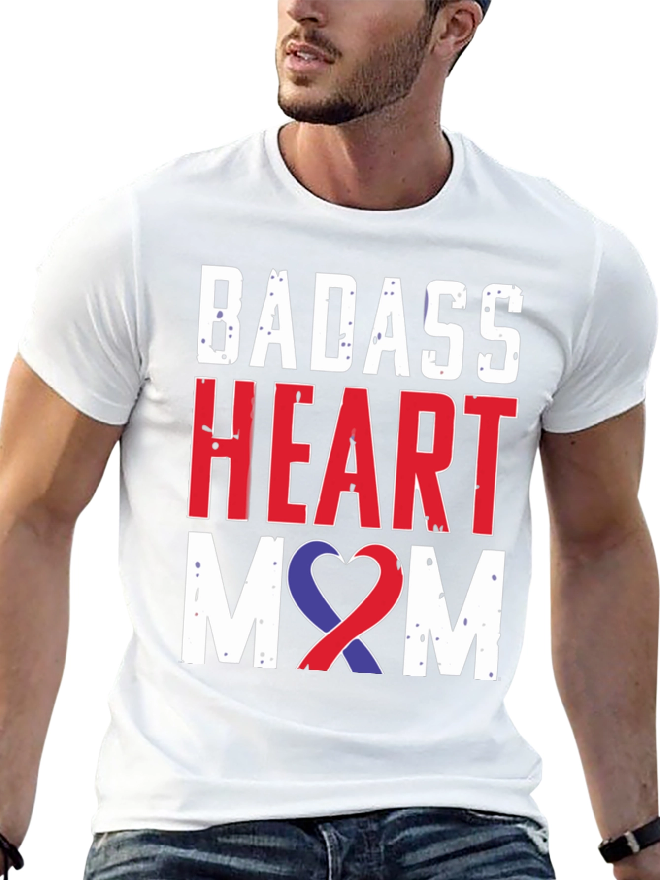 Badass Heart Mom Graphic Tee - Awareness Ribbon