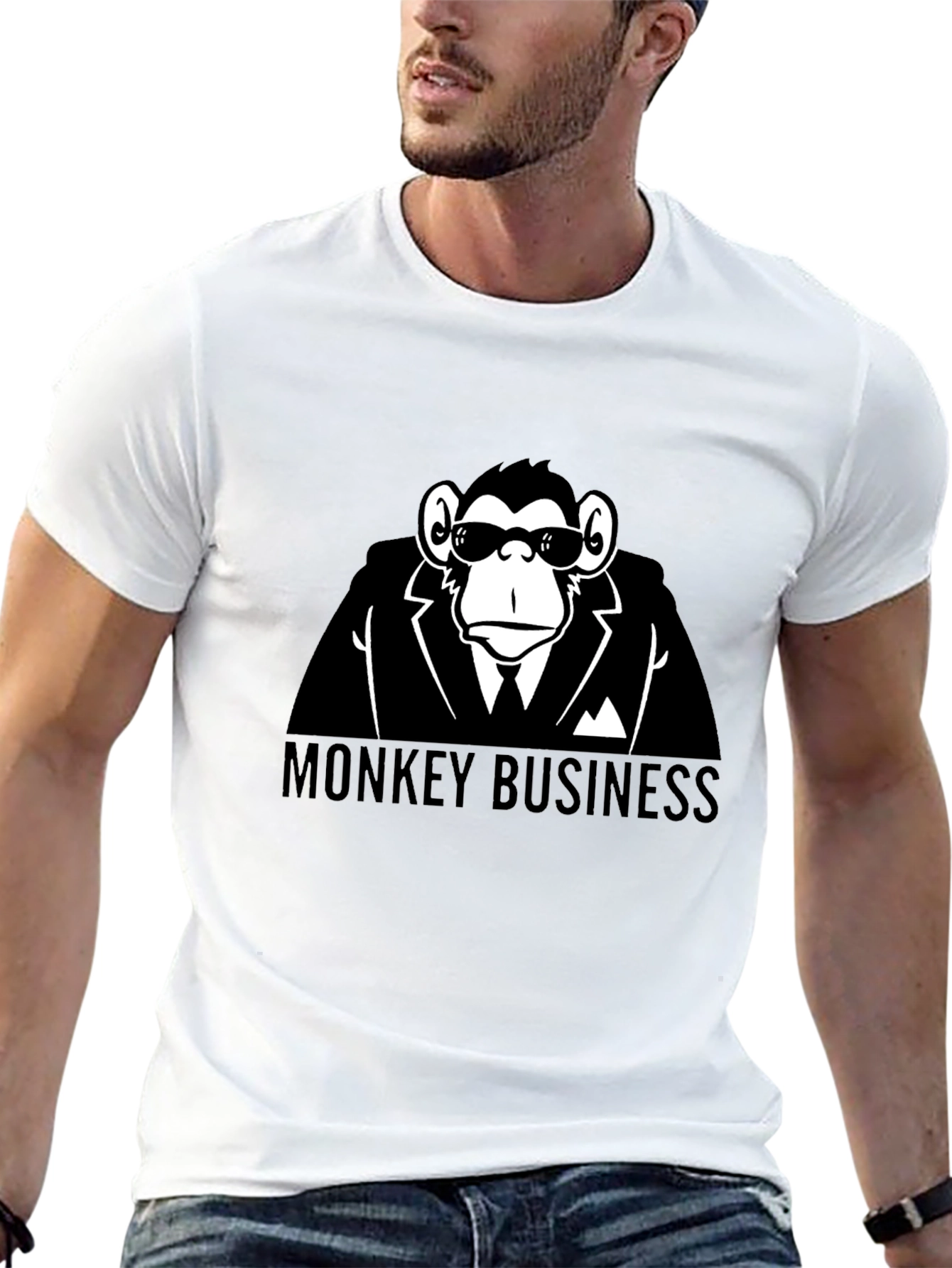 Monkey Business Black T-Shirt - Funny Graphic Tee