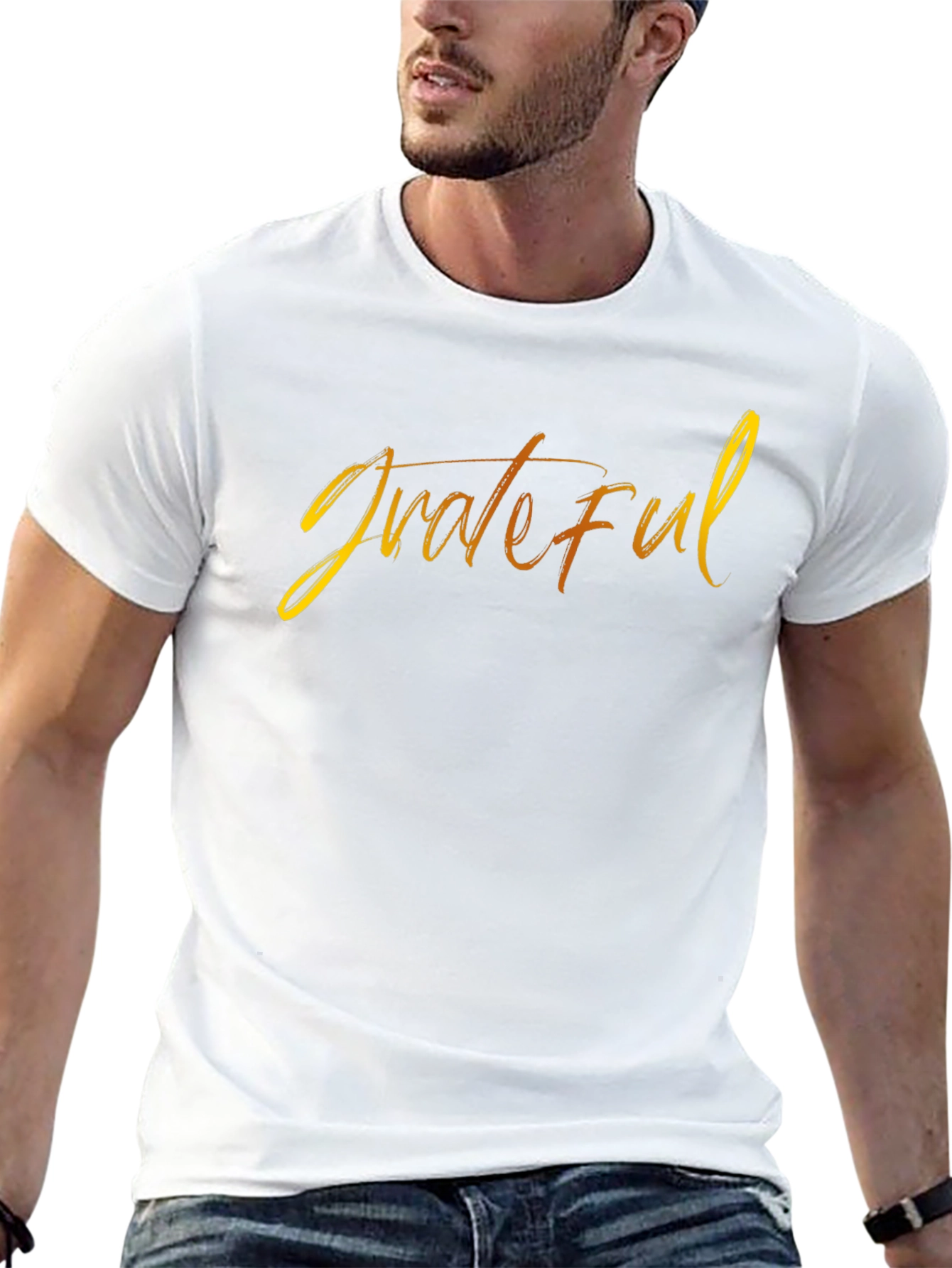 Grateful Graphic Tee - Stylish Comfort Positive Vibes