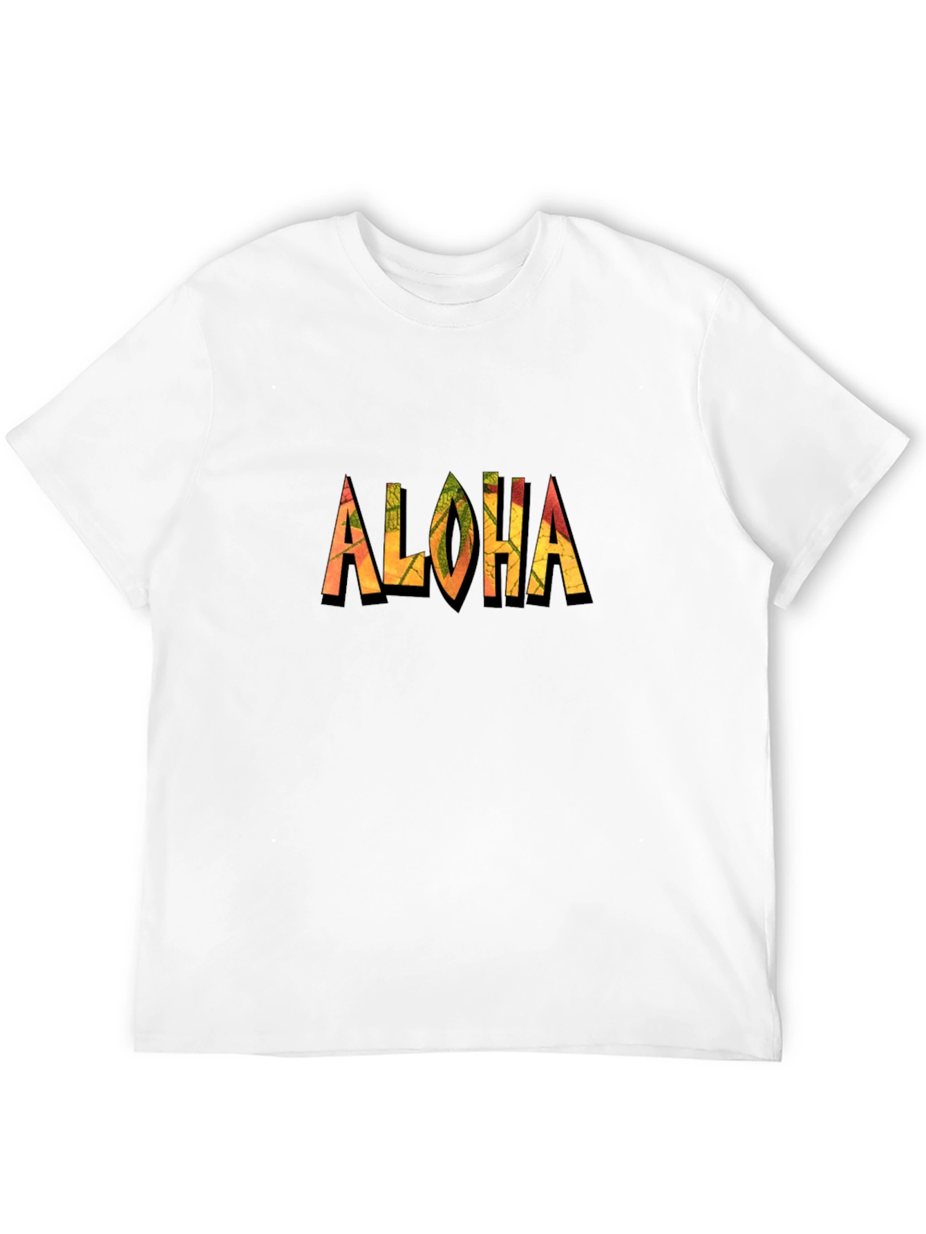 Aloha Tropical Print Black T-Shirt