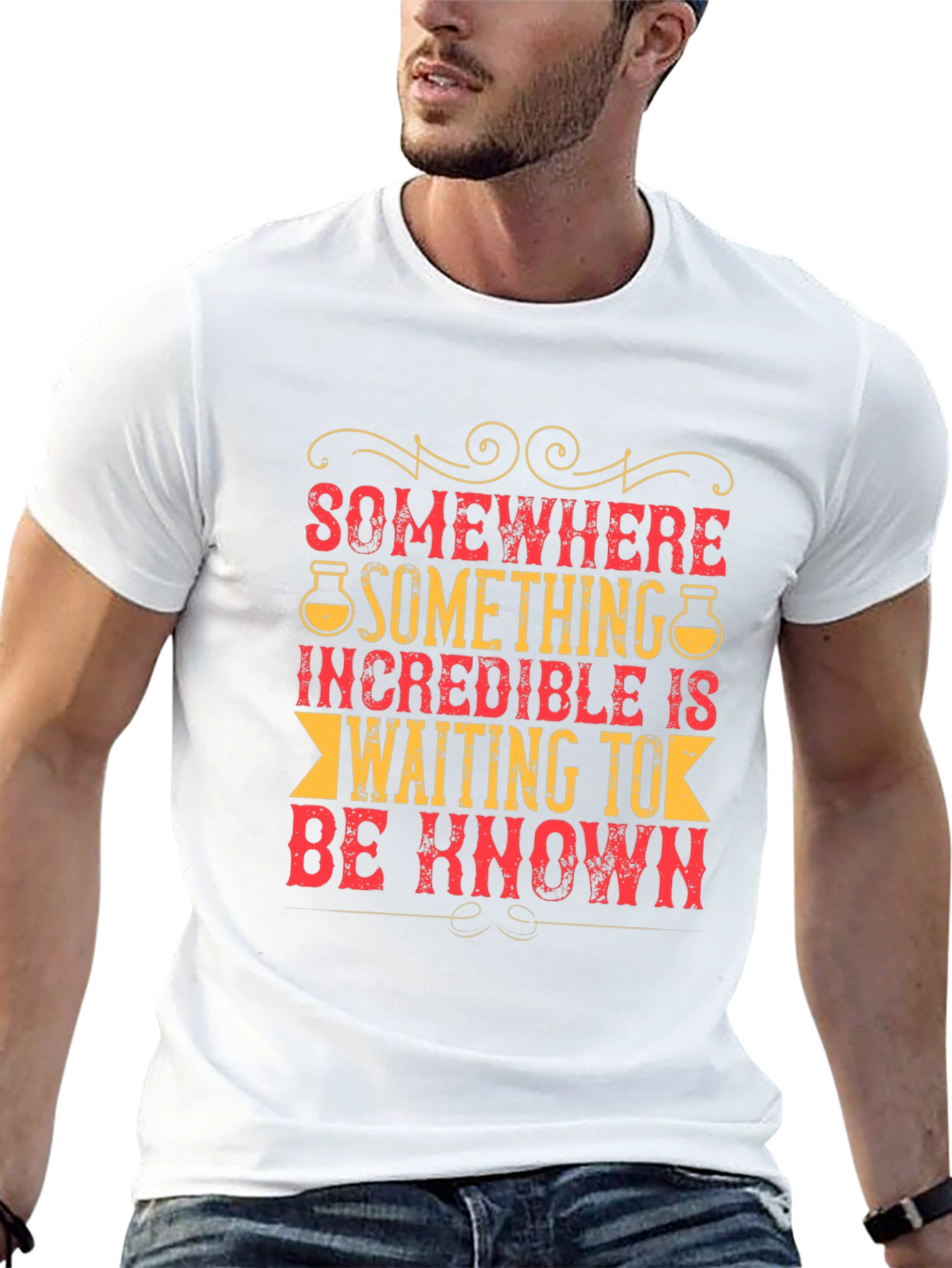 Incredible Waiting T-Shirt - Black Cotton Blend Casual Tee