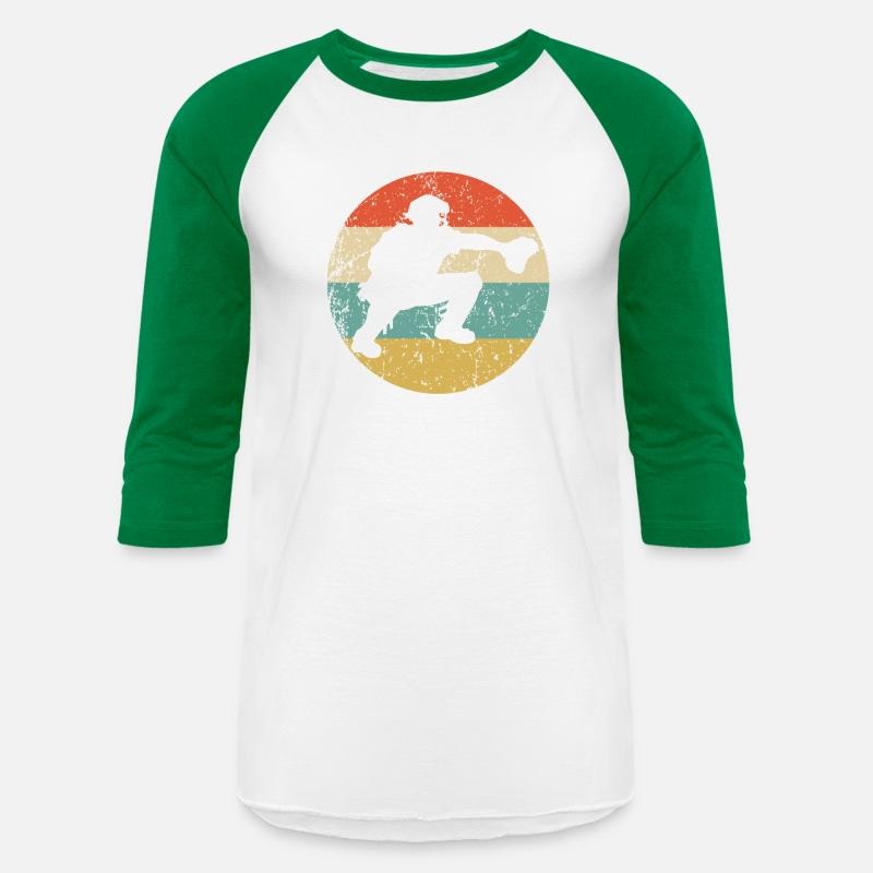 Baseball Catcher Silhouette Retro Baseball