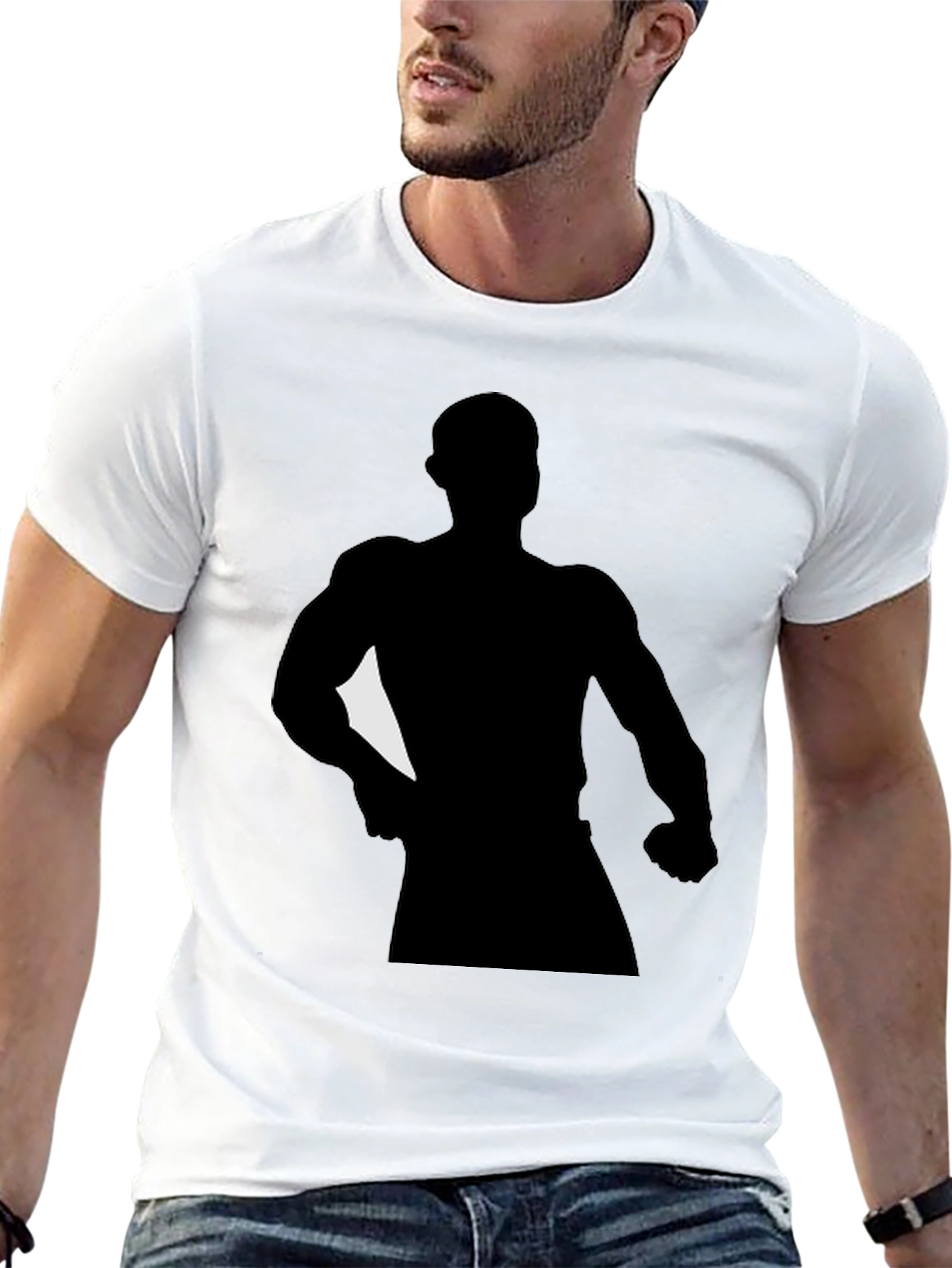 Silhouette Graphic T-Shirt Black Cotton Tee