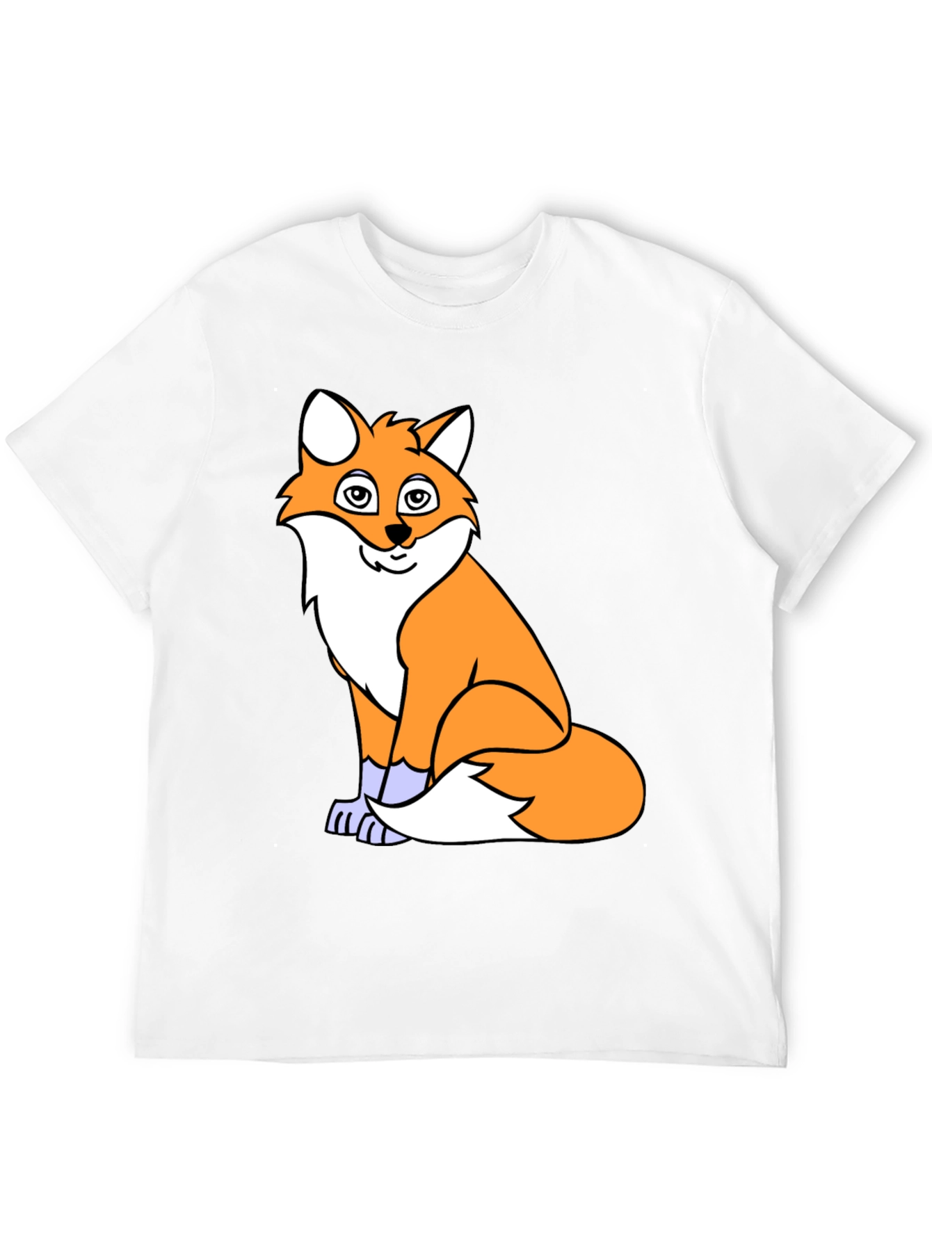 Fox Graphic Print T-Shirt - Casual Black Tee